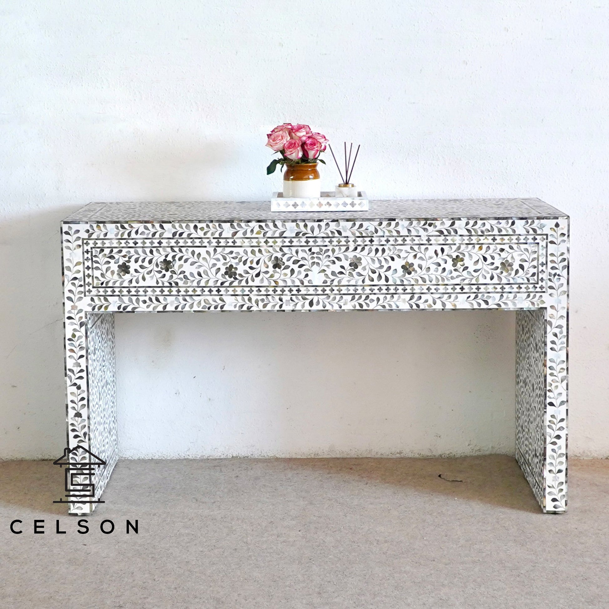 Alia Mother of Pearl Inlay Console Table