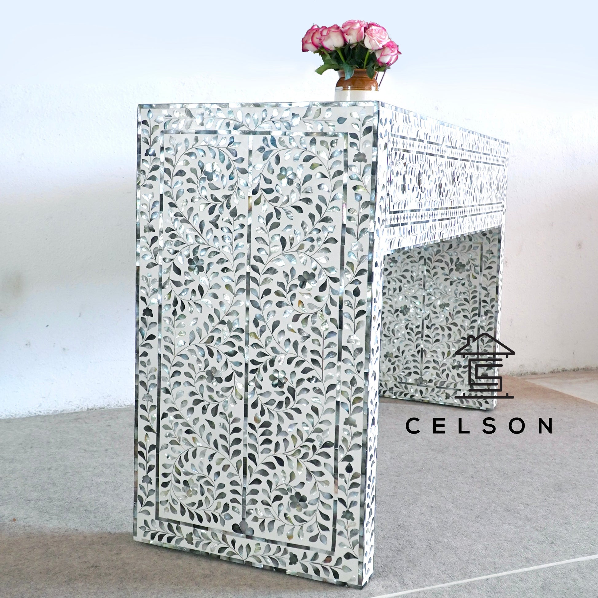 Alia Mother of Pearl Inlay Console Table