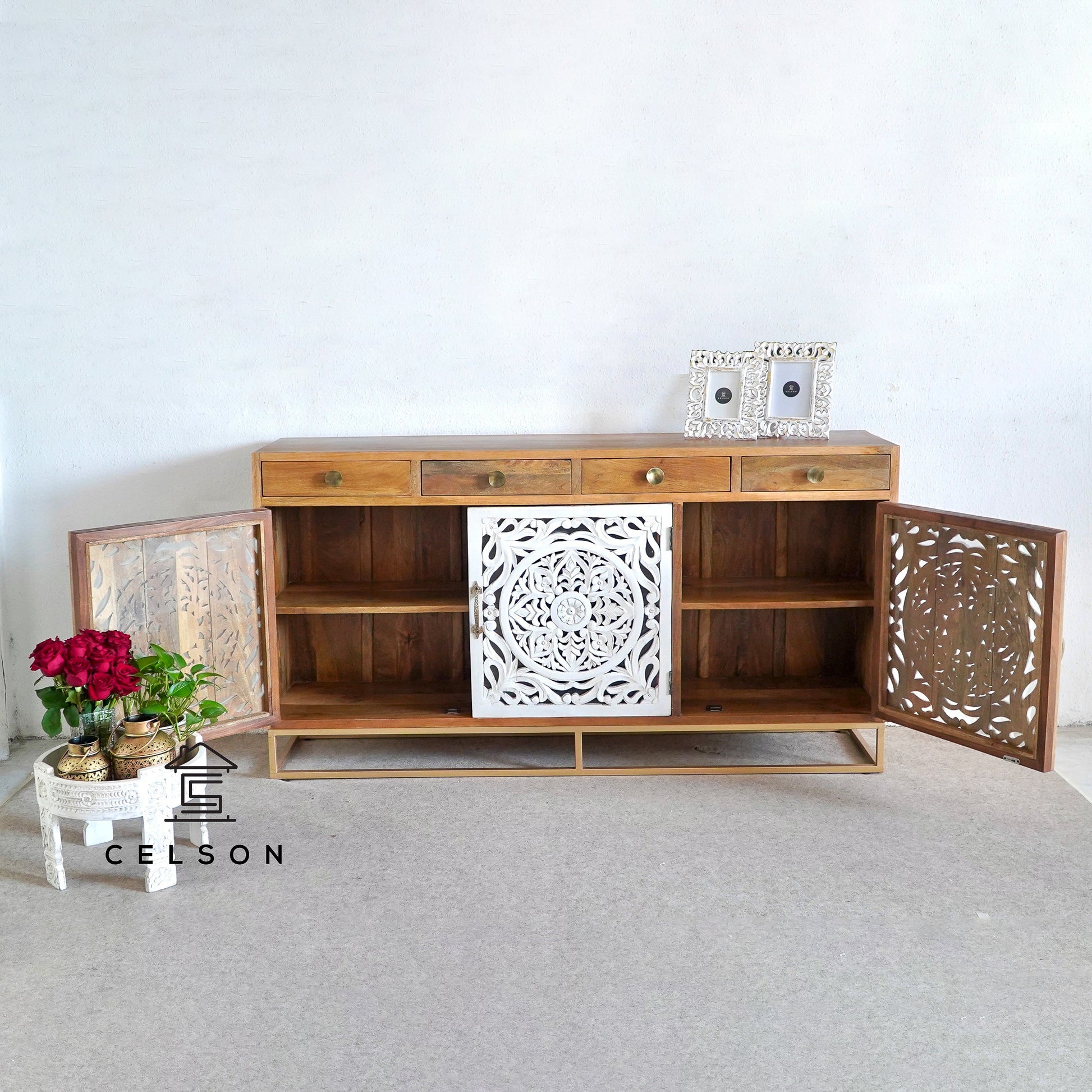 Perry Hand Carved Wooden Buffet