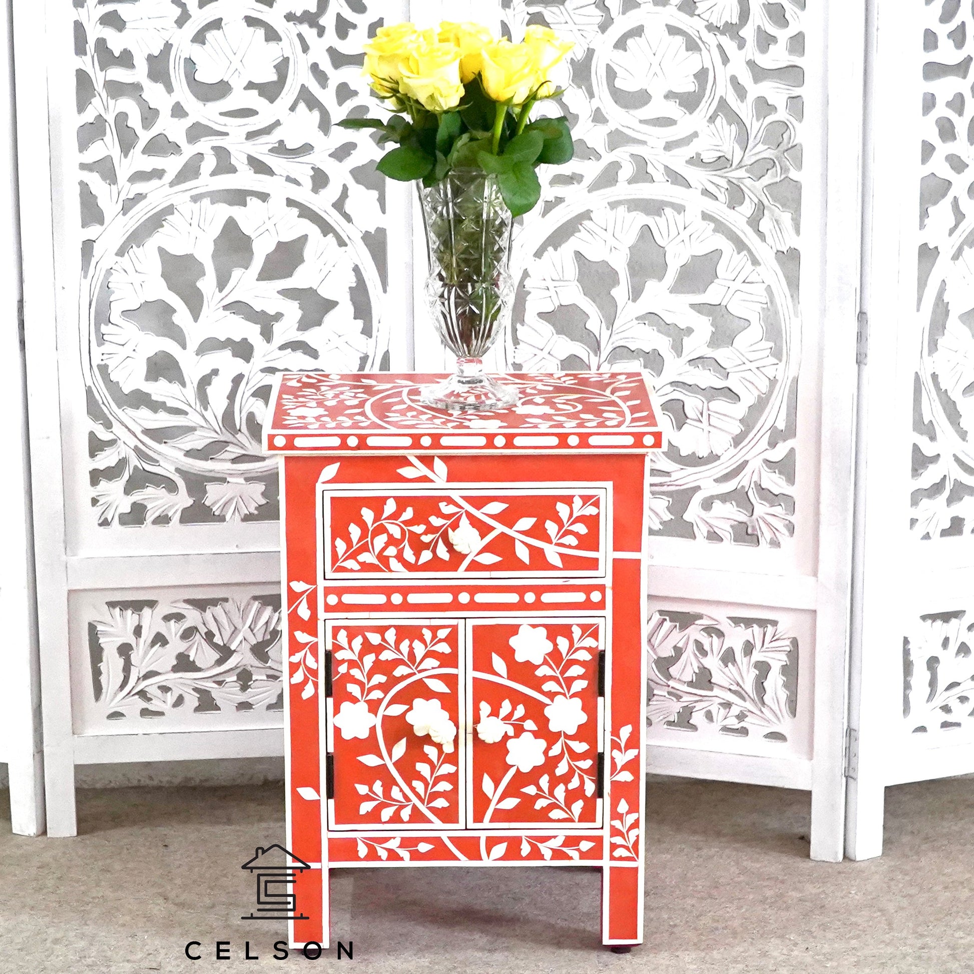 Bingo Bone Inlay Bedside