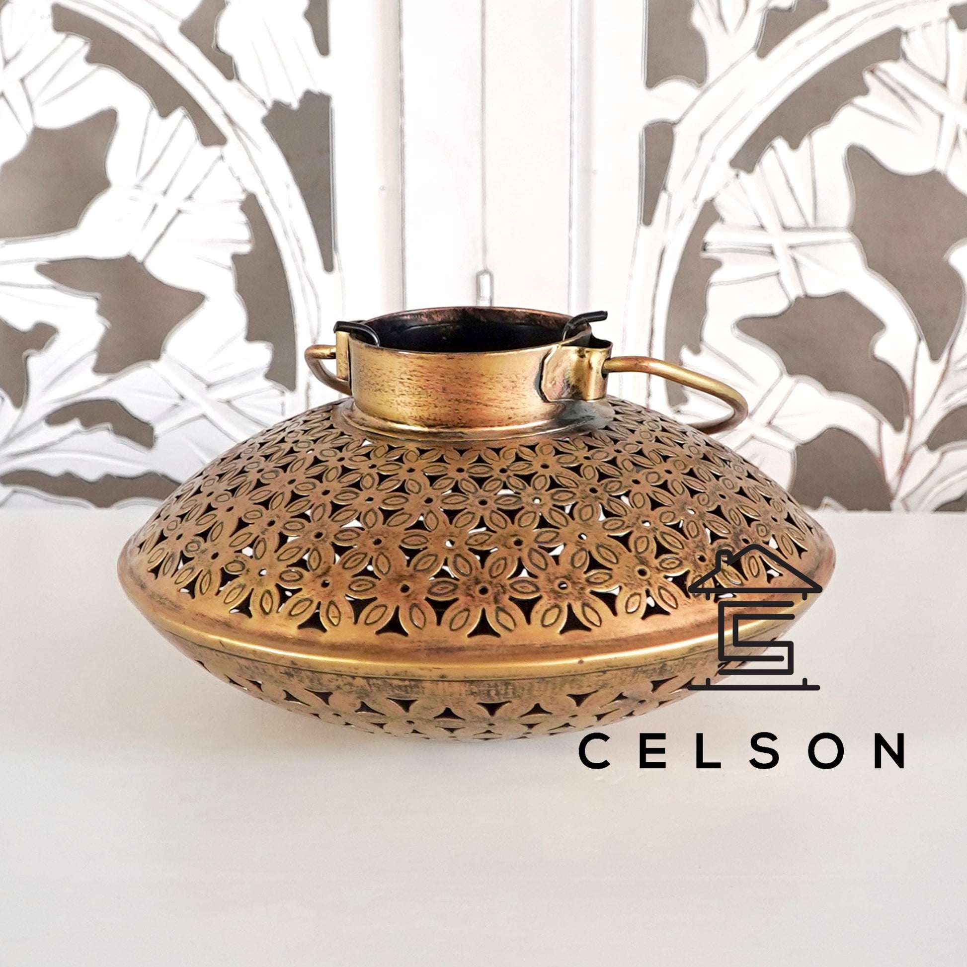 Roshan Brass Finish Lantern