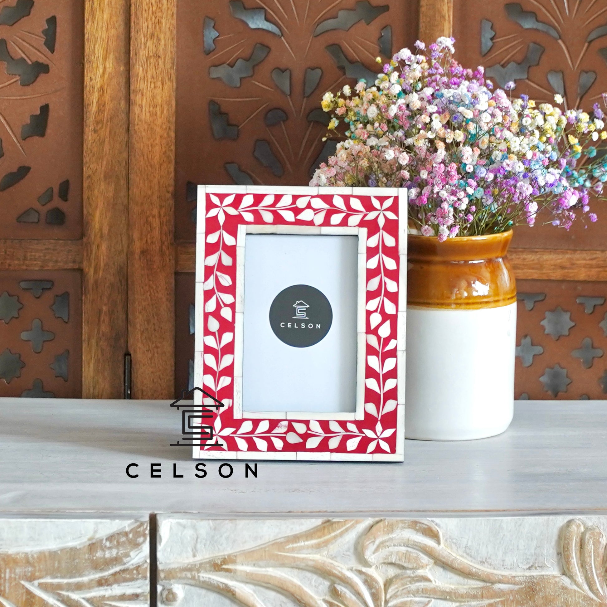 Nia Bone Inlay Photo Frame