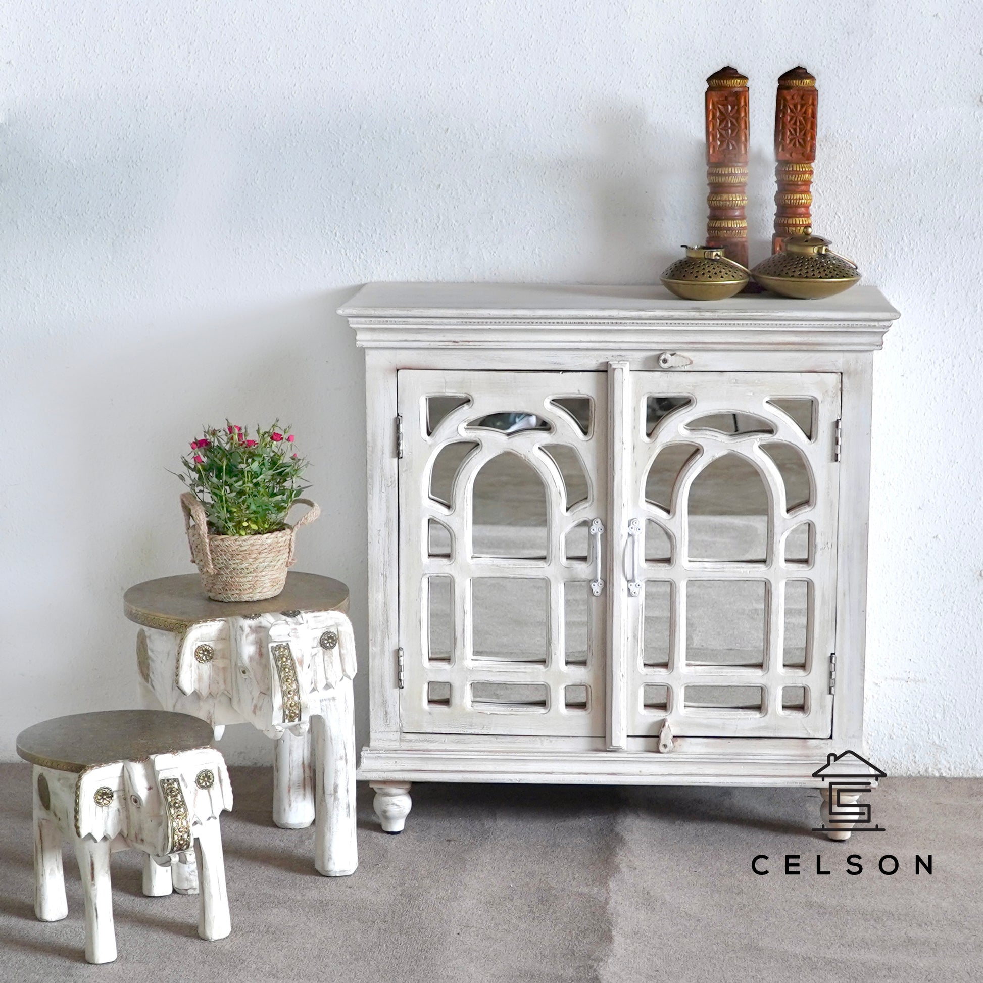 Ellma Carved Wooden Chest