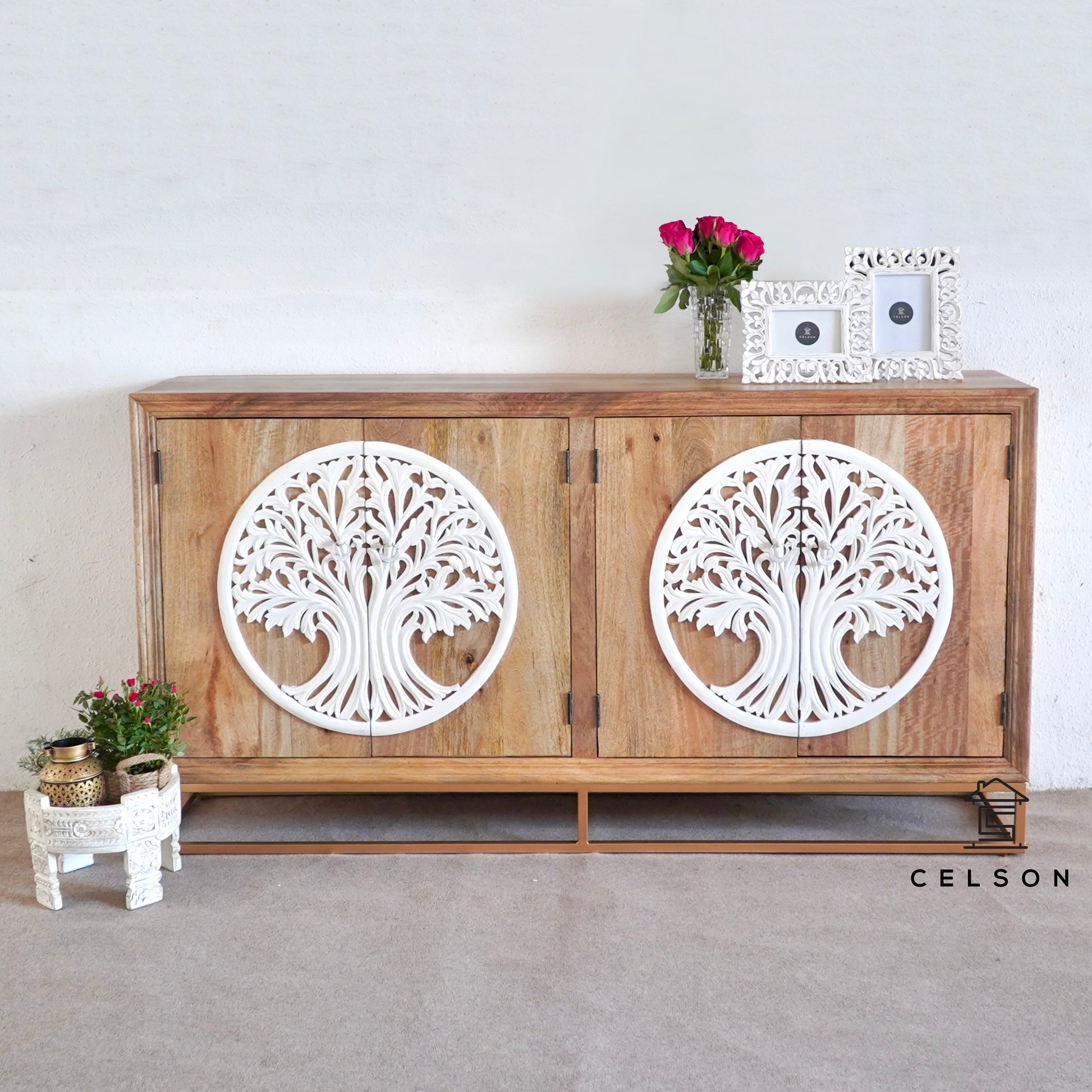 Leona Hand Card Wooden Sideboard