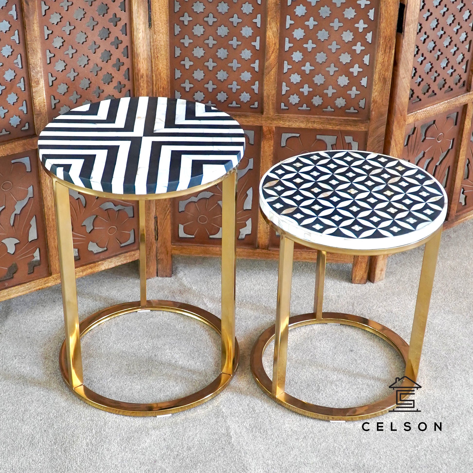 Paul Mother of Pearl Inlay Side Table