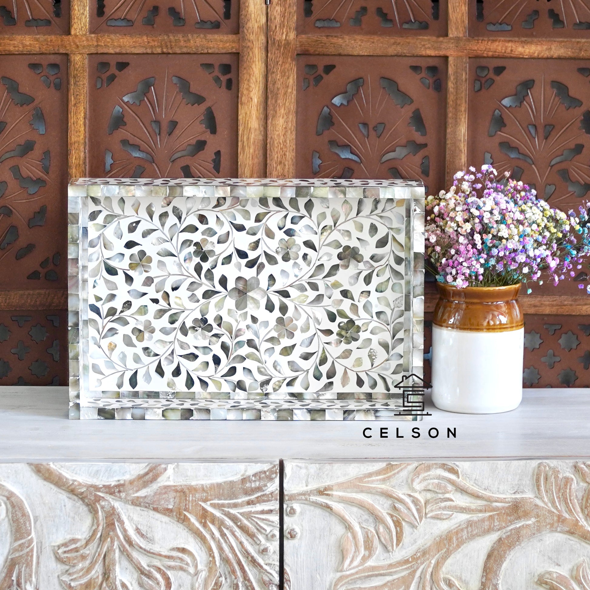 Trish Mother of Pearl Inlay Tray