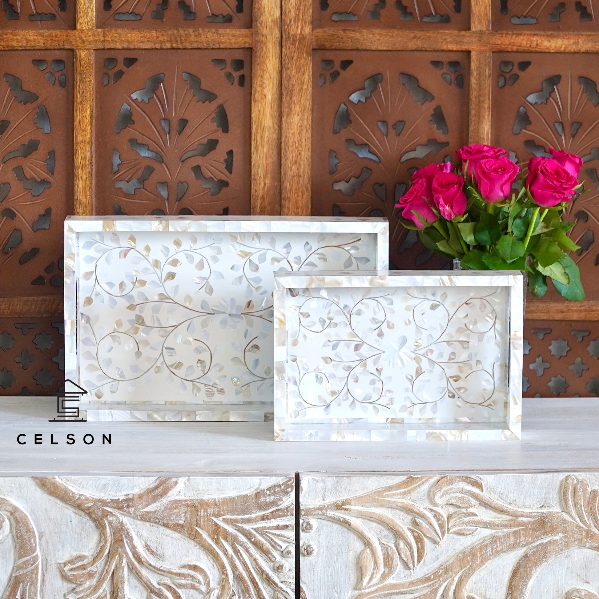 Gus Mother of Pearl Inlay Tray