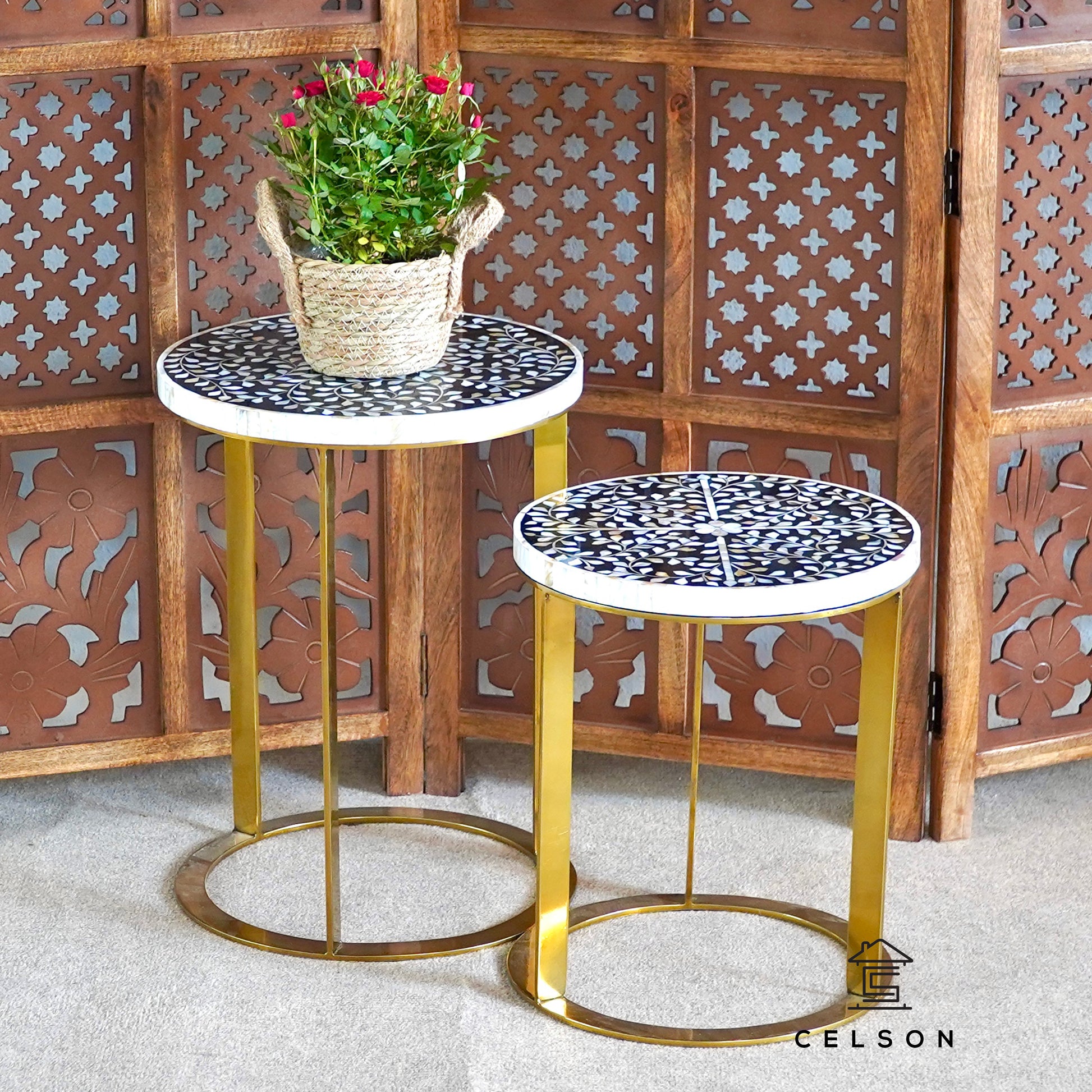Ava Mother of Pearl Inlay Side Table
