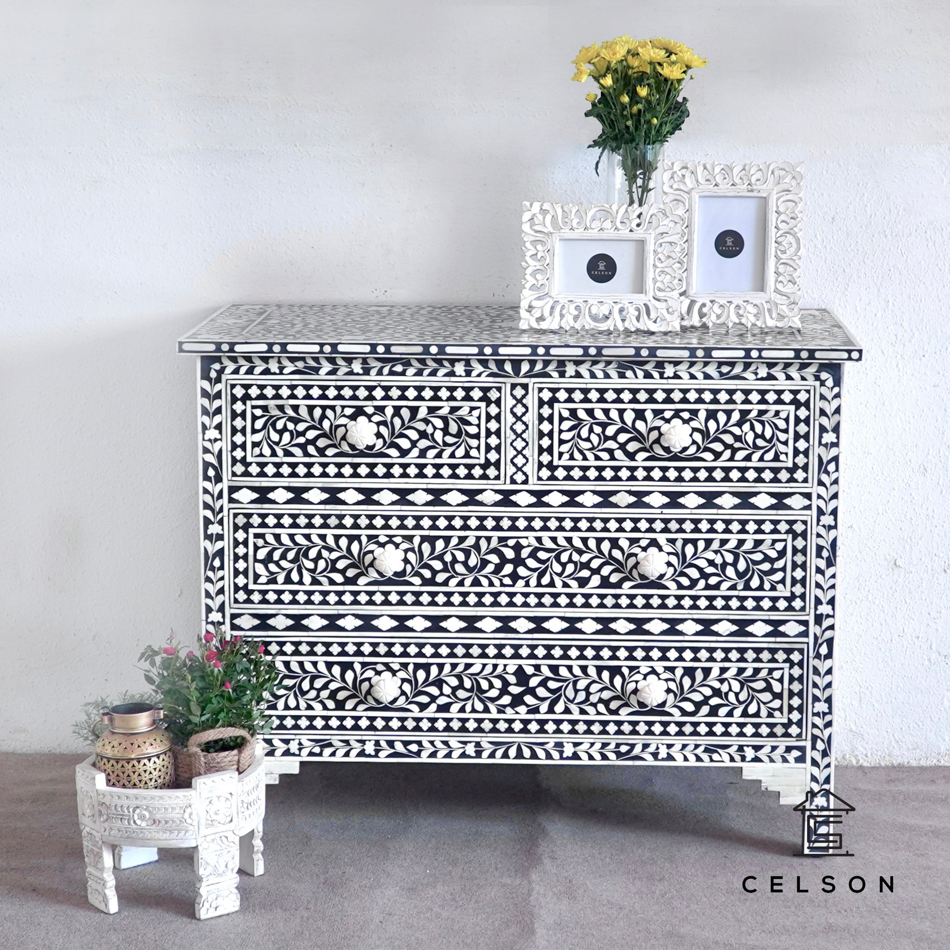 Eva Bone Inlay Chest of drawer