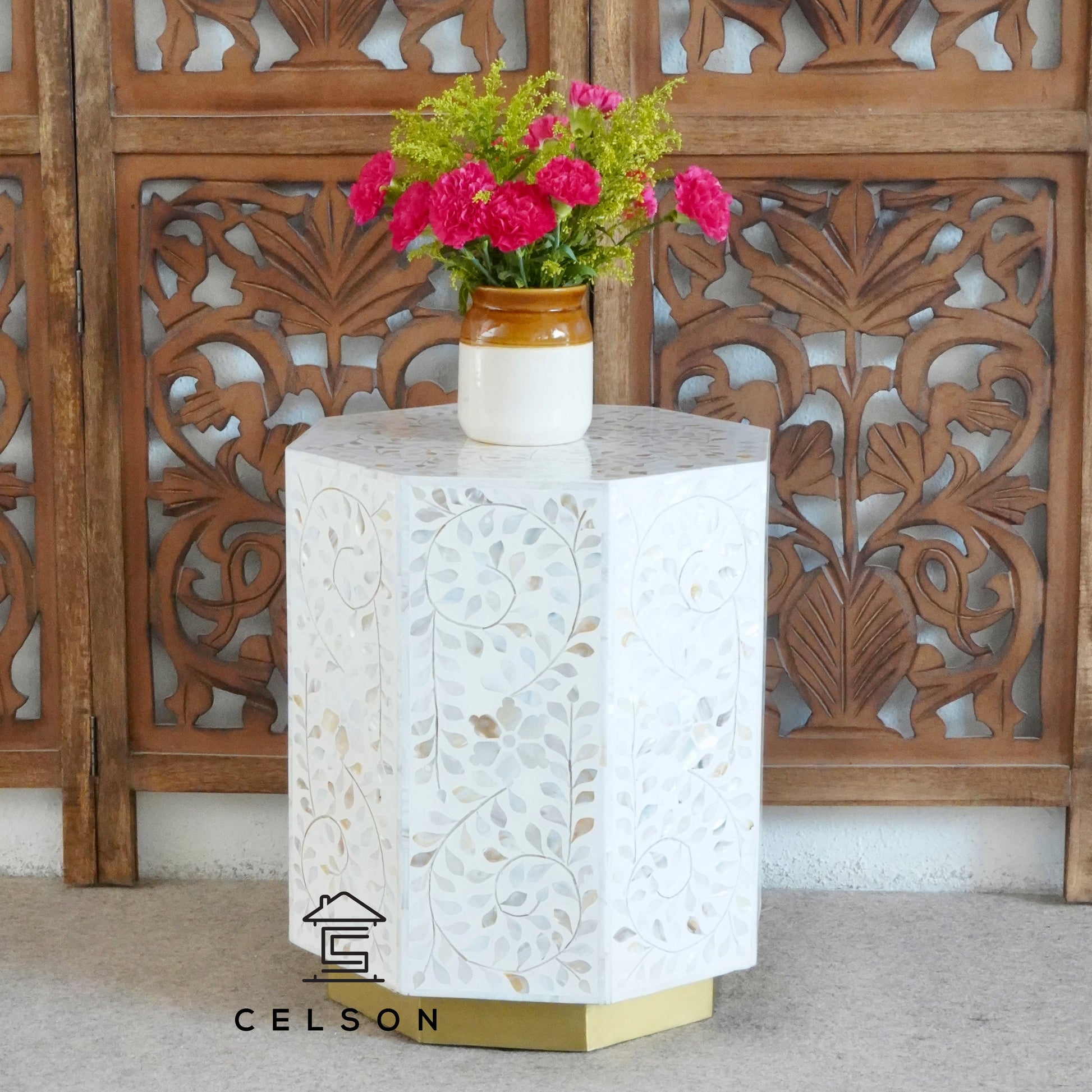 Colin Mother of Pearl Inlay Stool