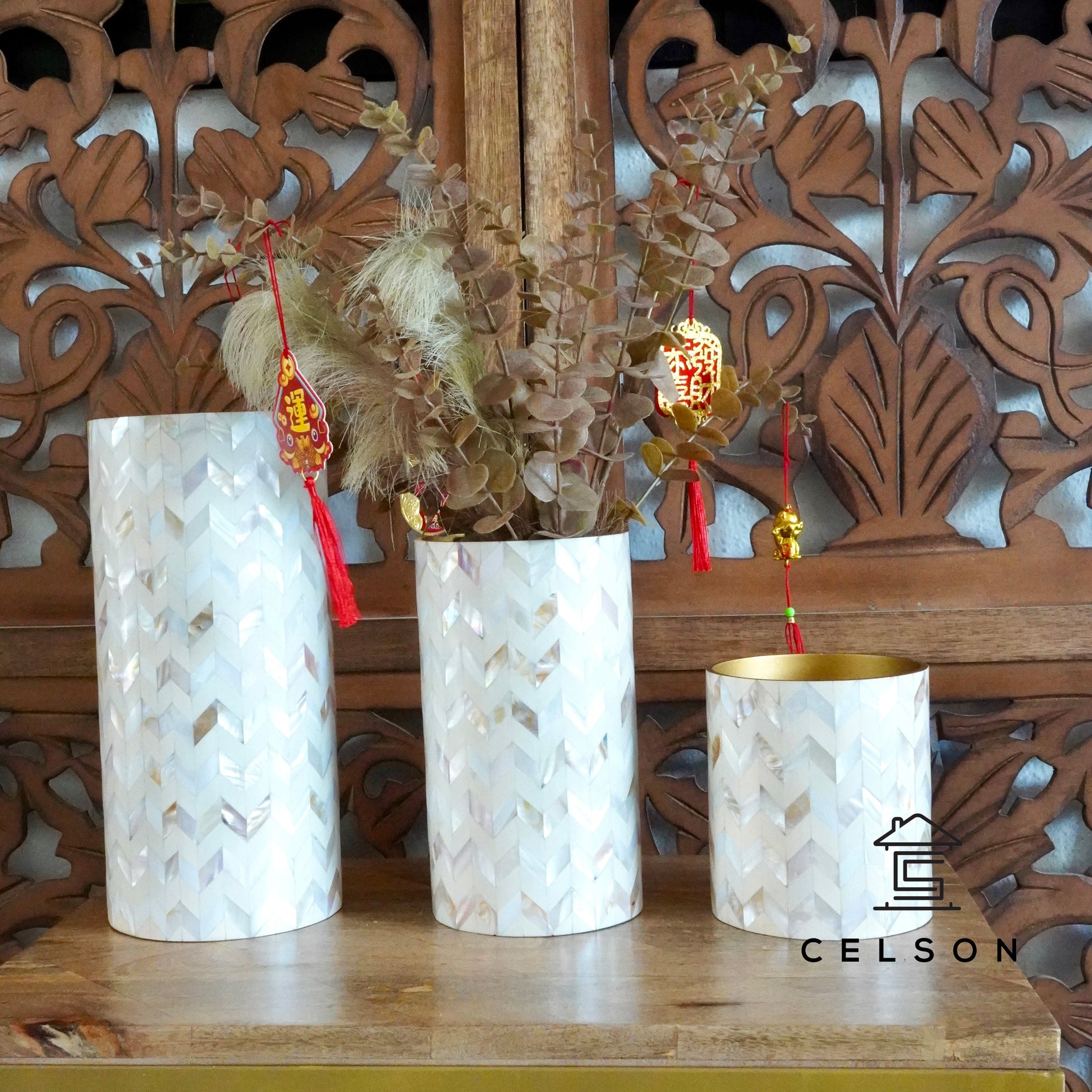 Ash Mother of Pearl Vase