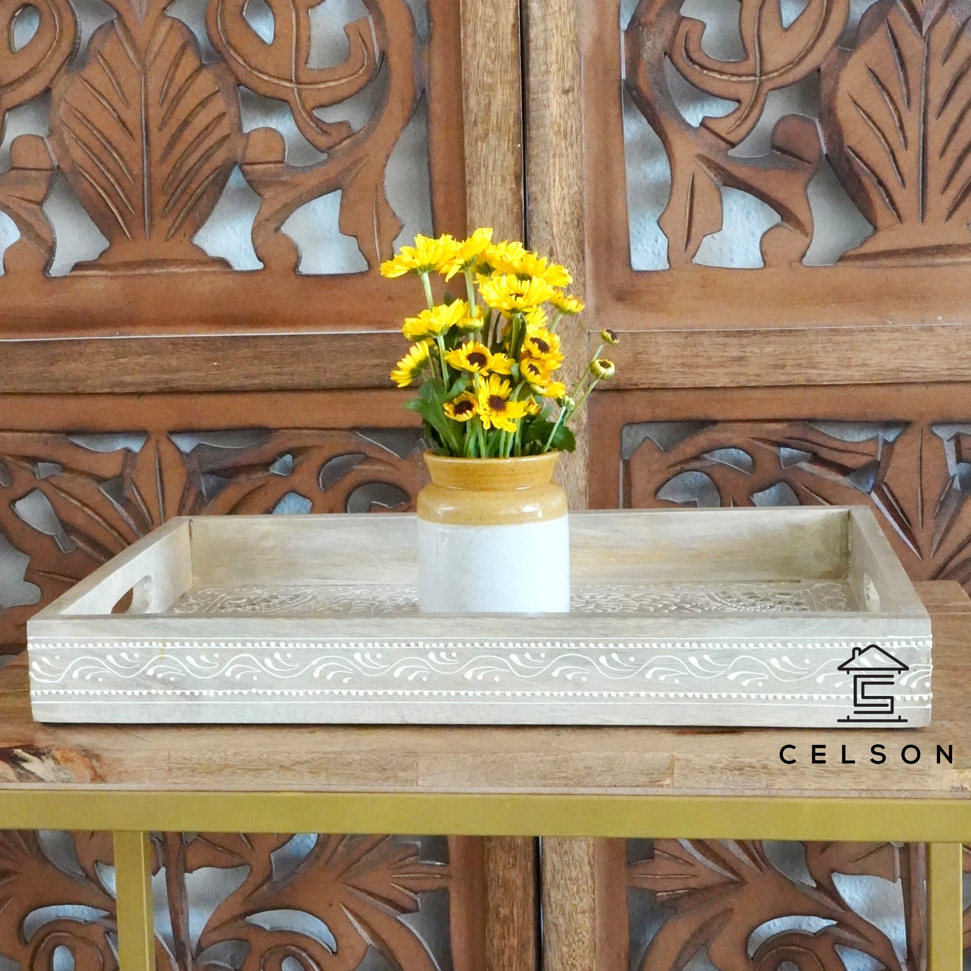 Shen Carved Wooden Tray