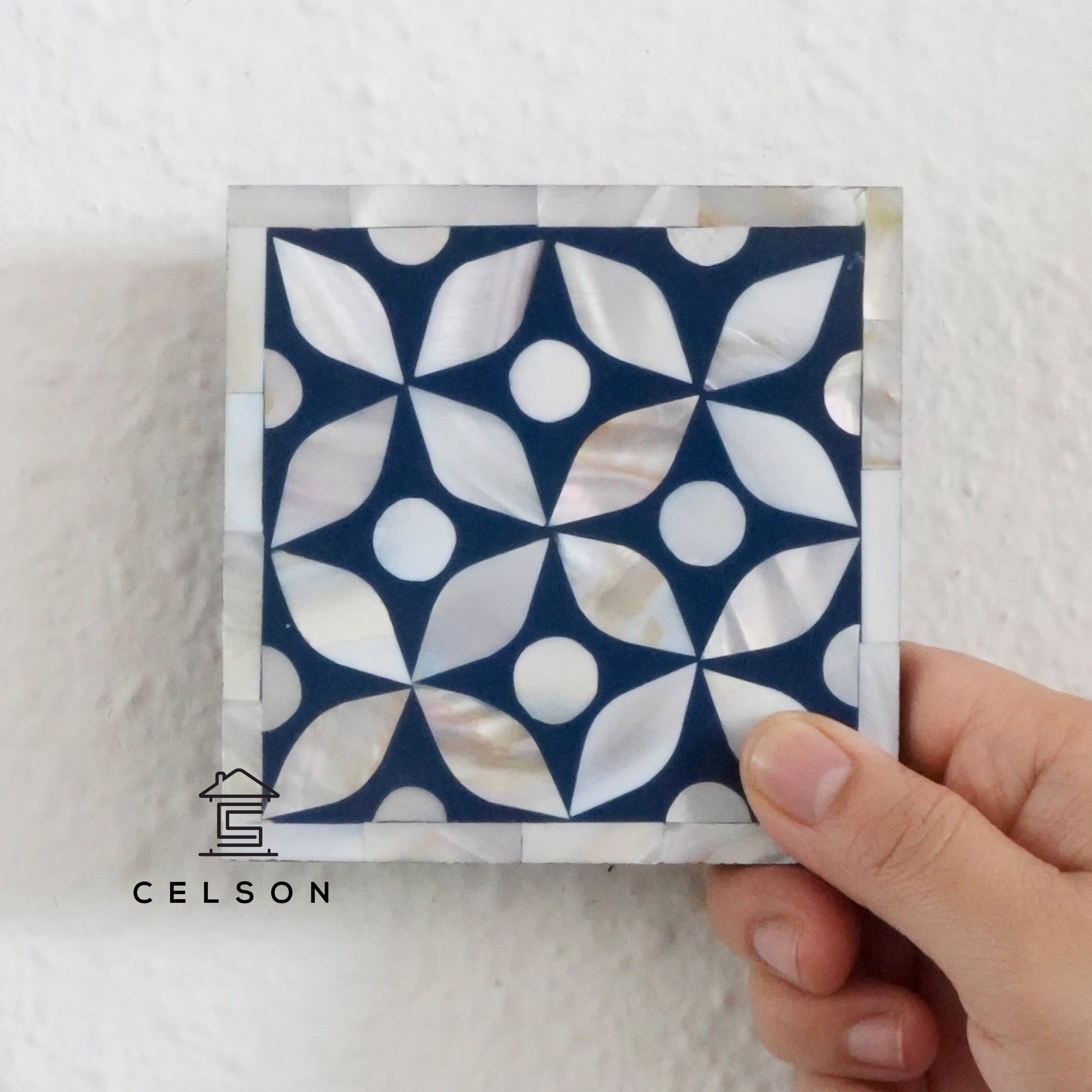 Lenny Mother of Pearl Inlay Coaster