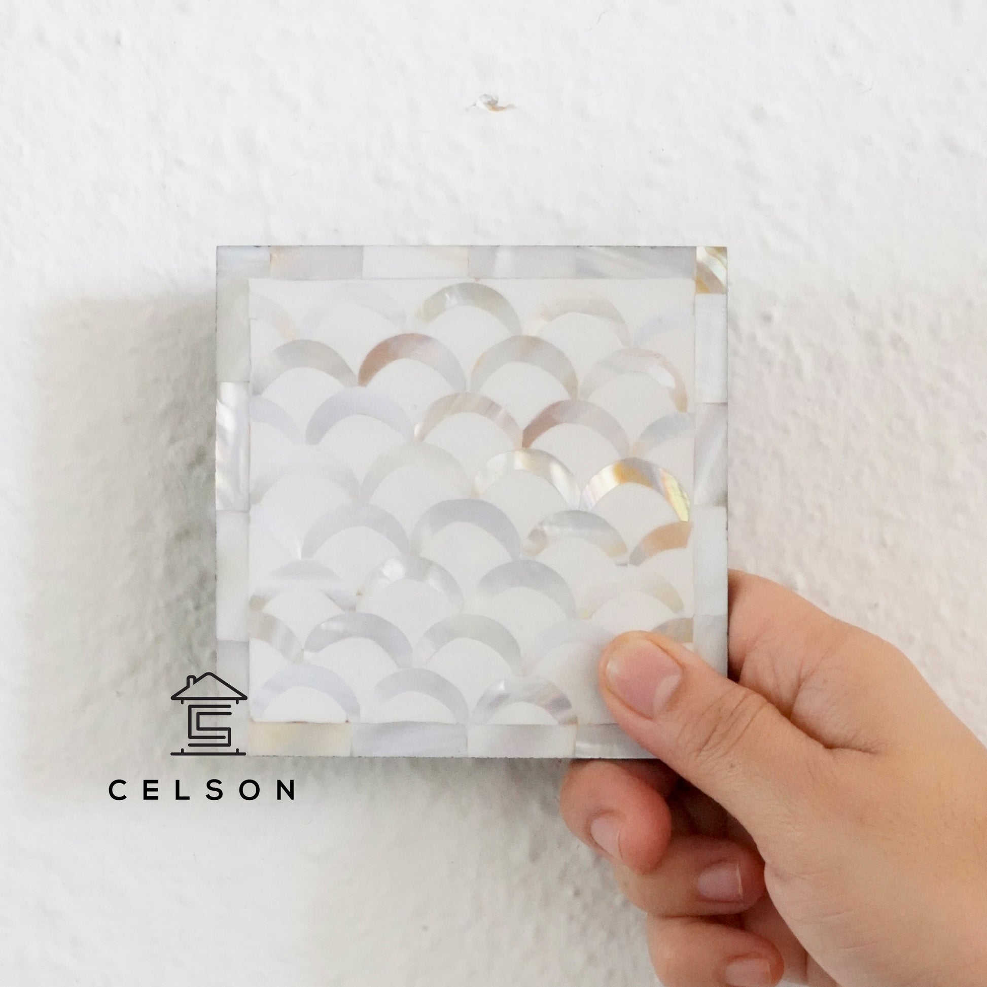 Nolan Mother of Pearl Inlay Multi Colors Coaster