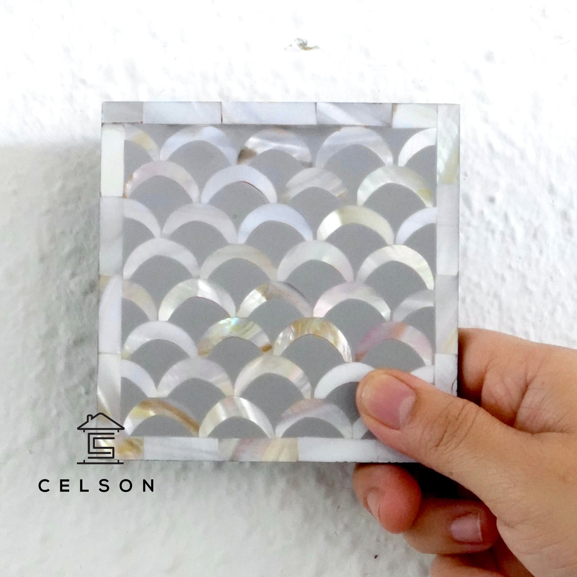 Nolan Mother of Pearl Inlay Multi Colors Coaster