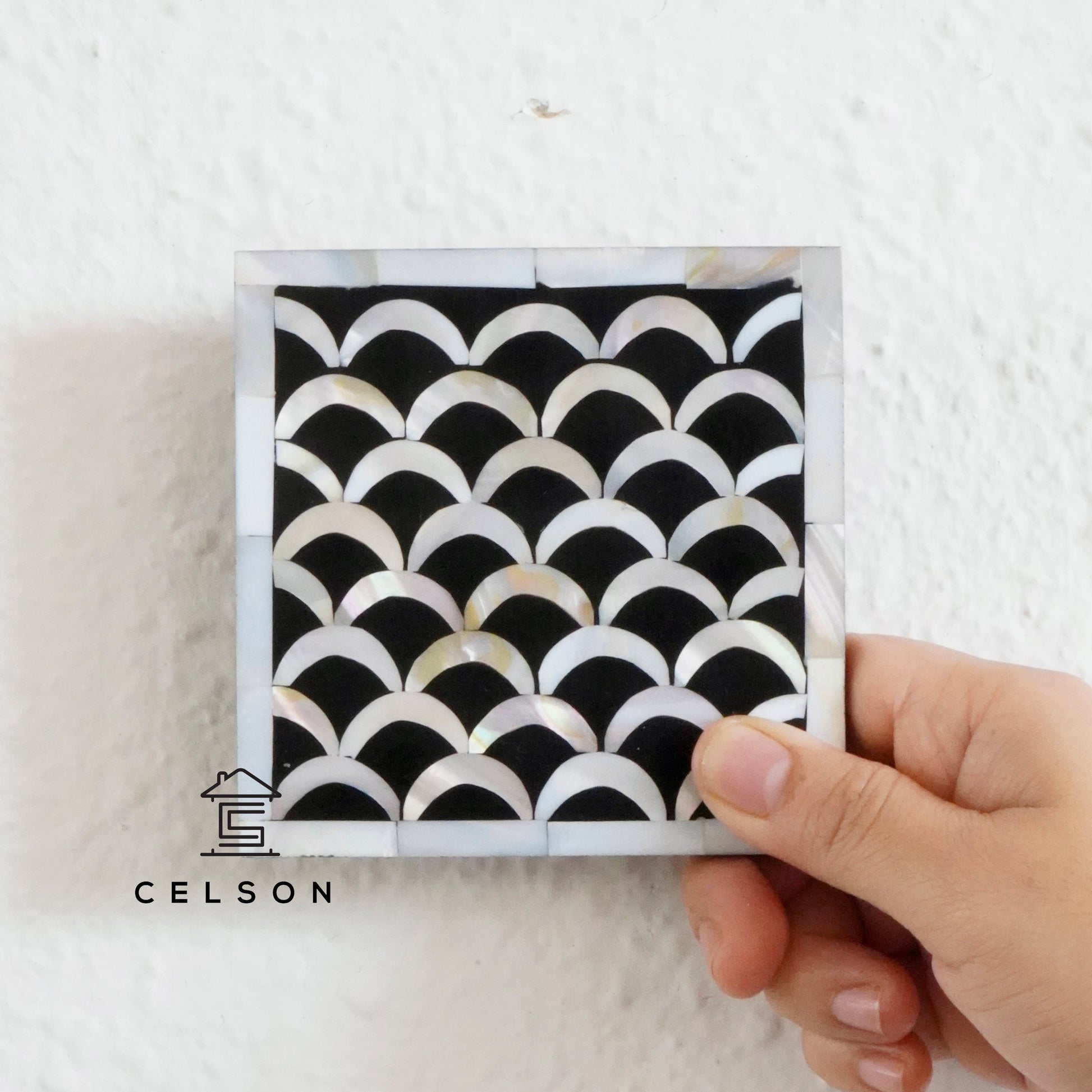 Nolan Mother of Pearl Inlay Multi Colors Coaster