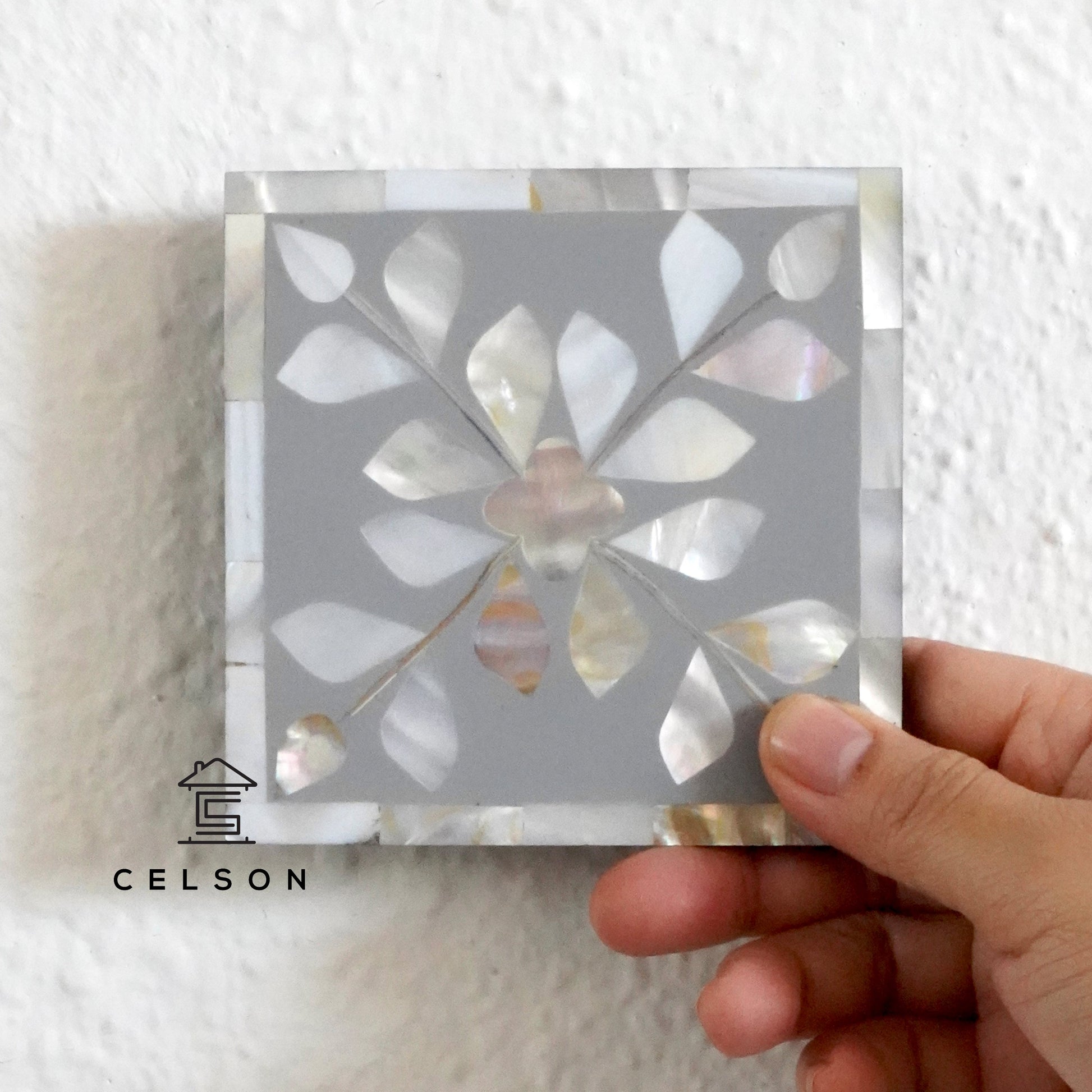 Chan Mother of Pearl Inlay Multi Colors Coaster