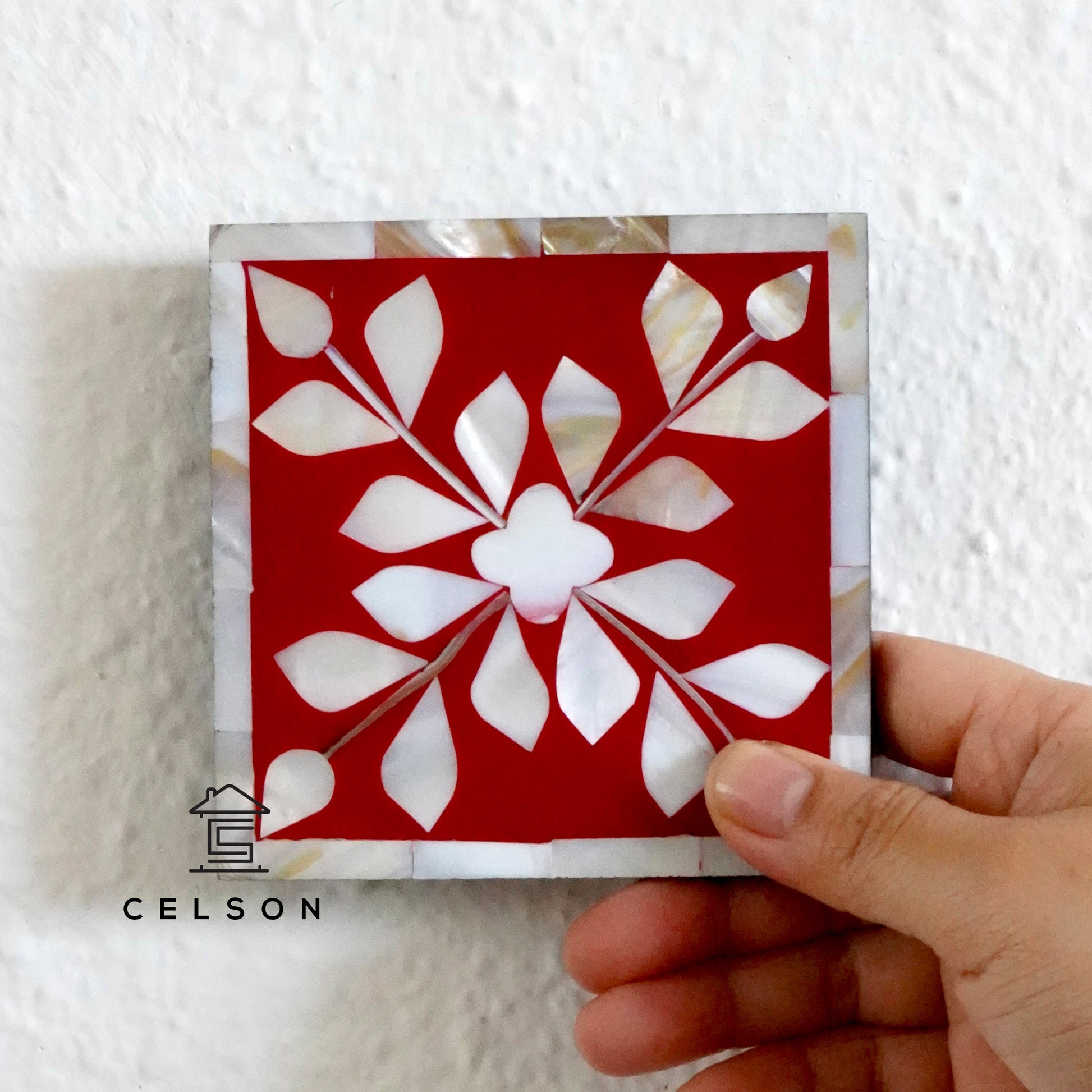 Chan Mother of Pearl Inlay Multi Colors Coaster