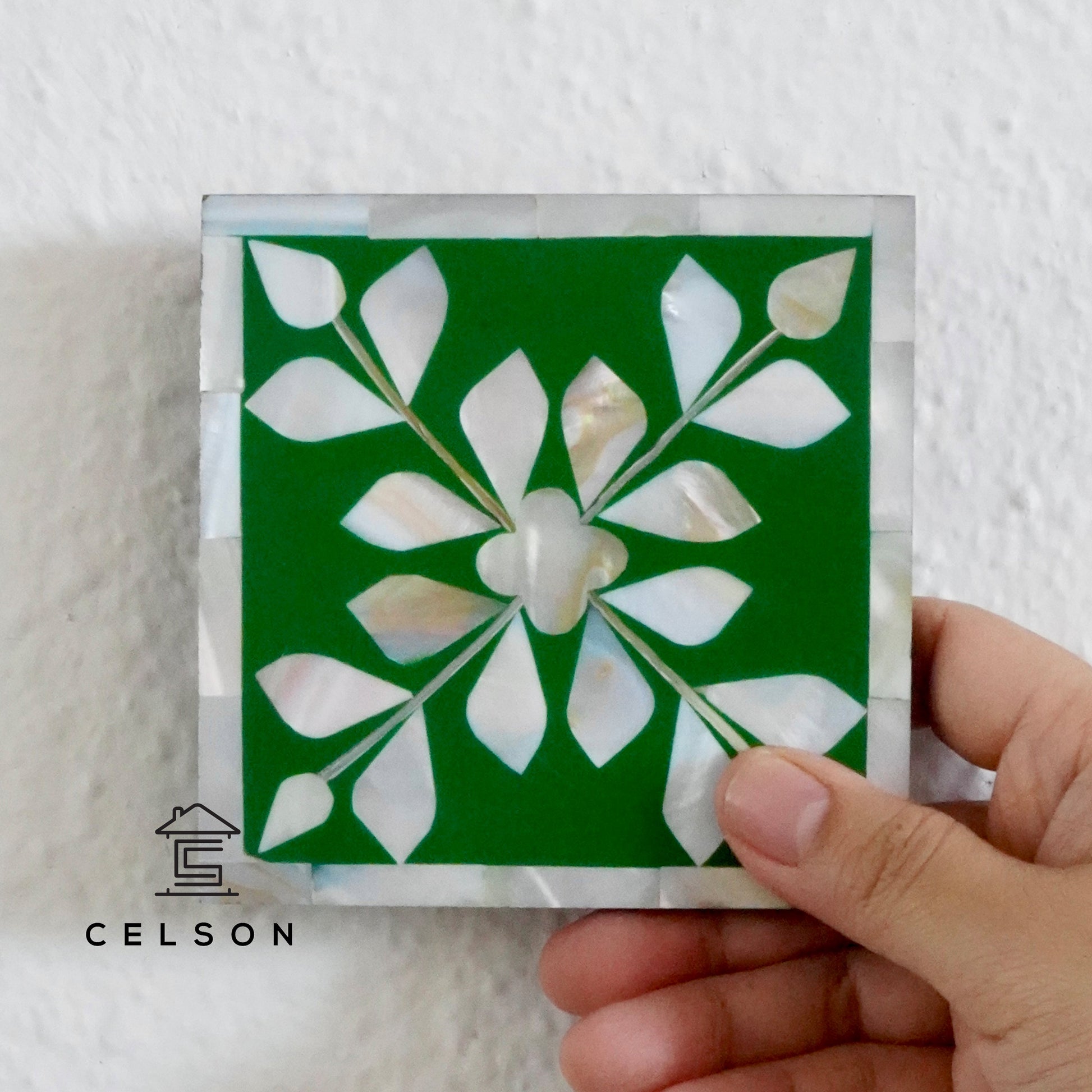 Chan Mother of Pearl Inlay Multi Colors Coaster