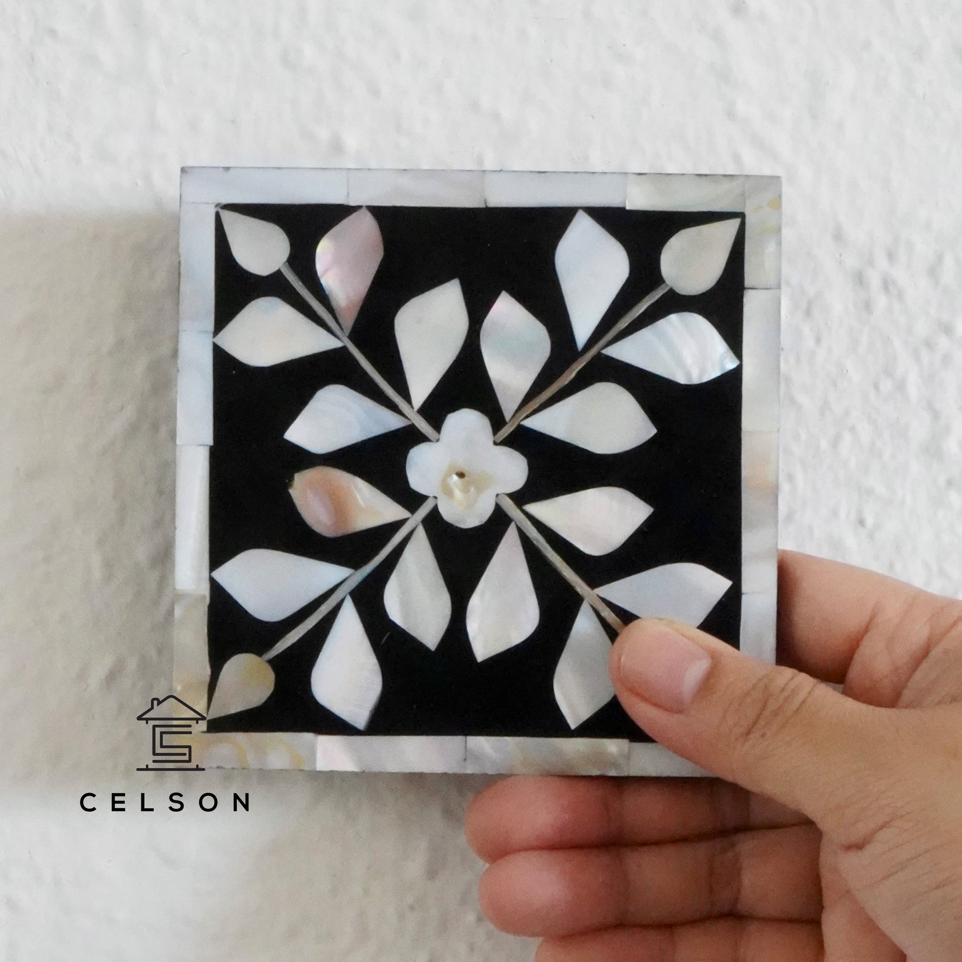 Chan Mother of Pearl Inlay Multi Colors Coaster