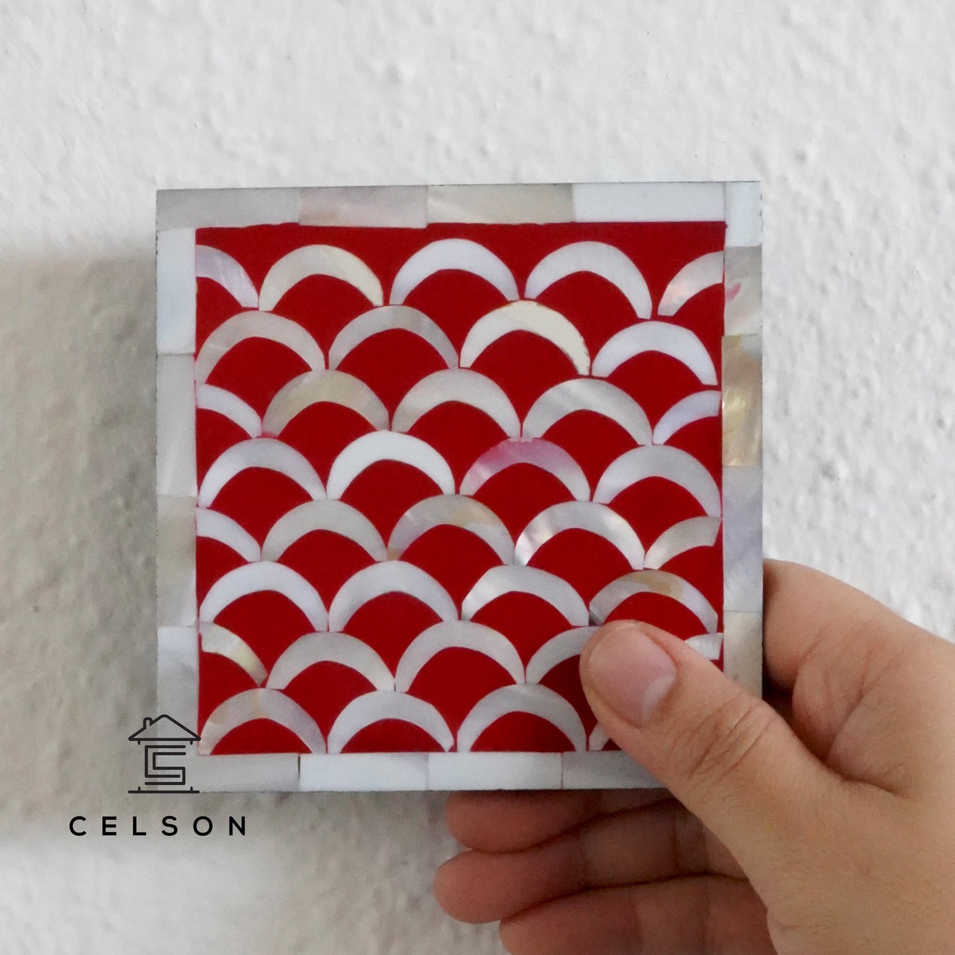 Nolan Mother of Pearl Inlay Multi Colors Coaster