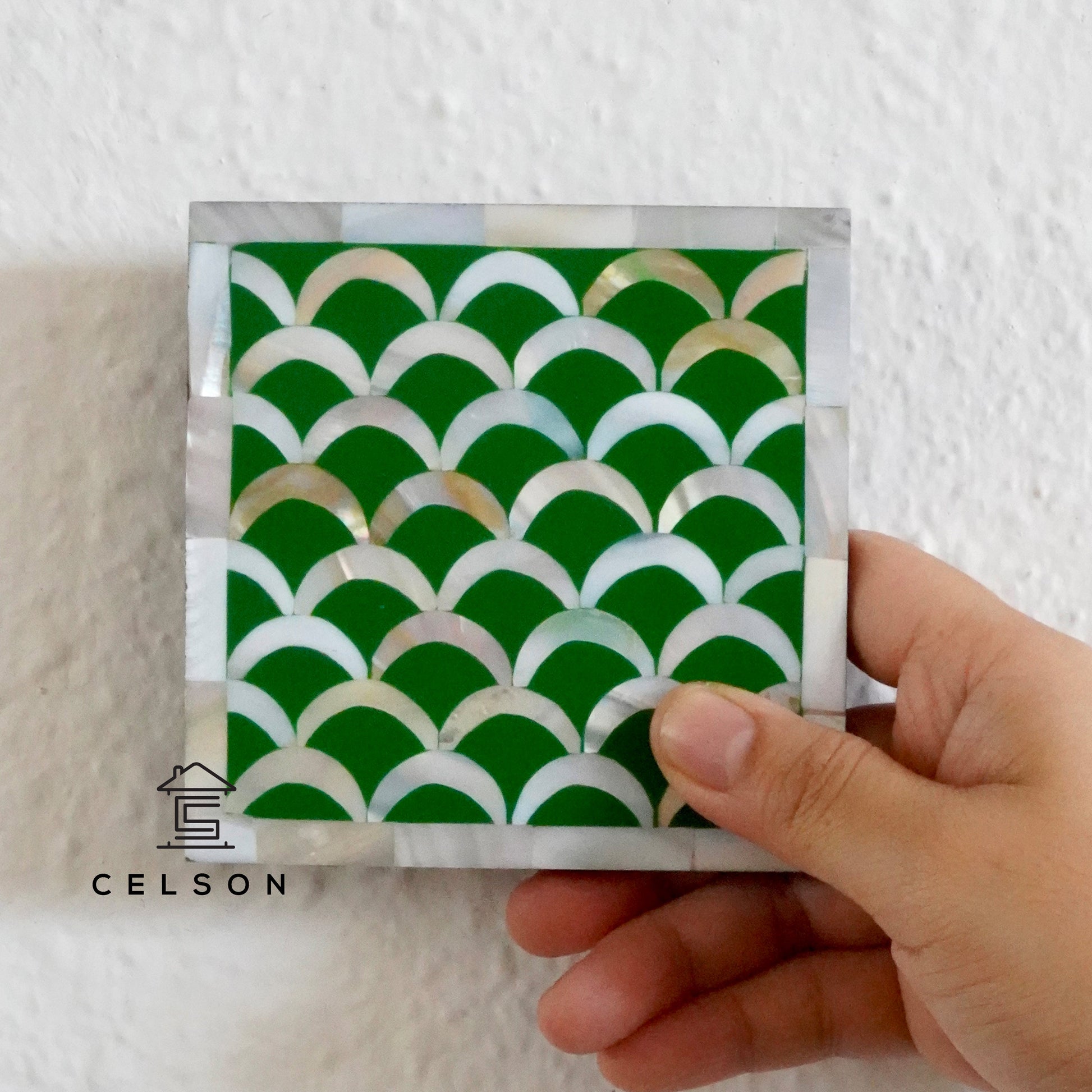 Nolan Mother of Pearl Inlay Multi Colors Coaster