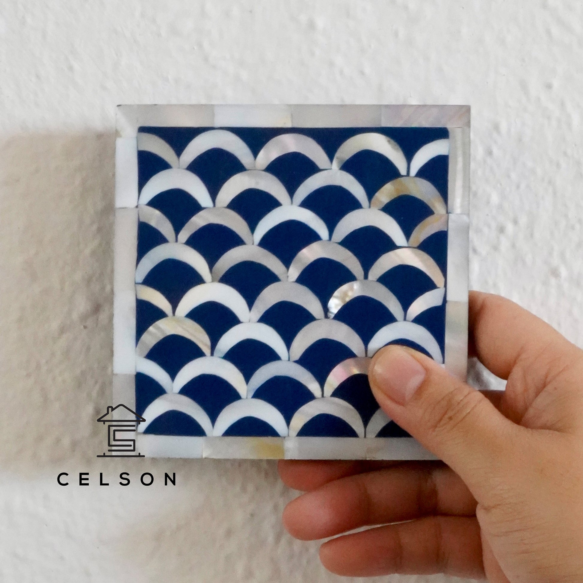 Nolan Mother of Pearl Inlay Multi Colors Coaster