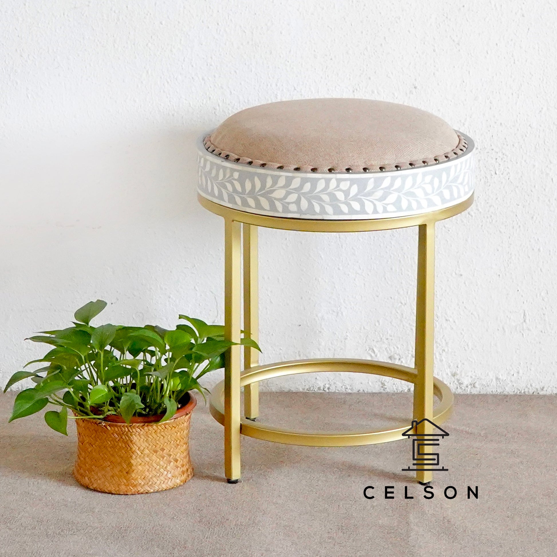 Roza Bone Inlay Stool