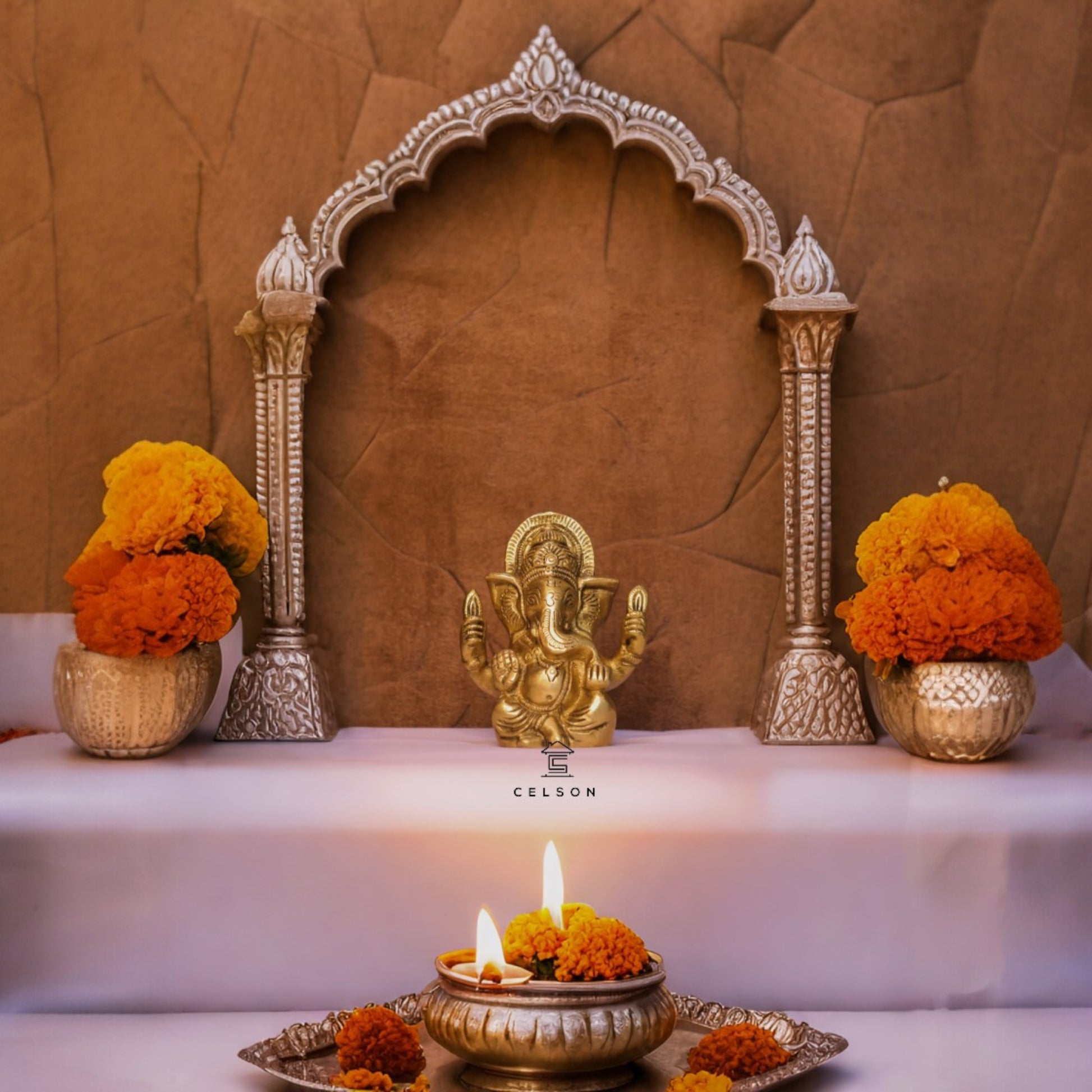 Auspicious Brass Ganesha Statue