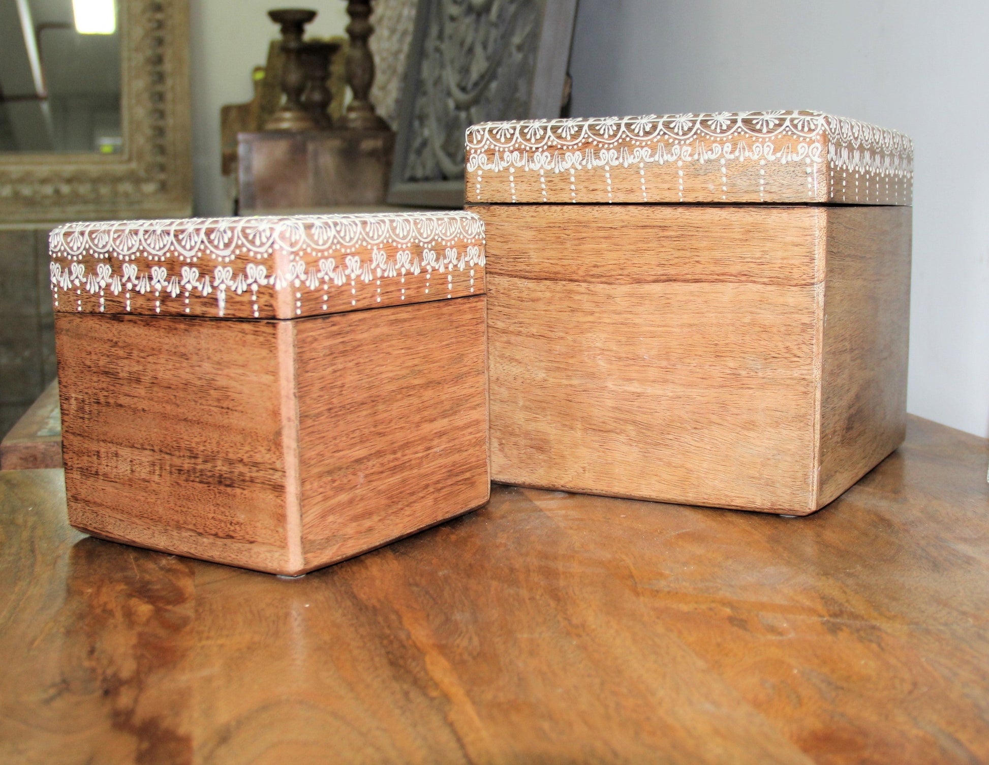 Megan Wooden Hand Painted Storage Box