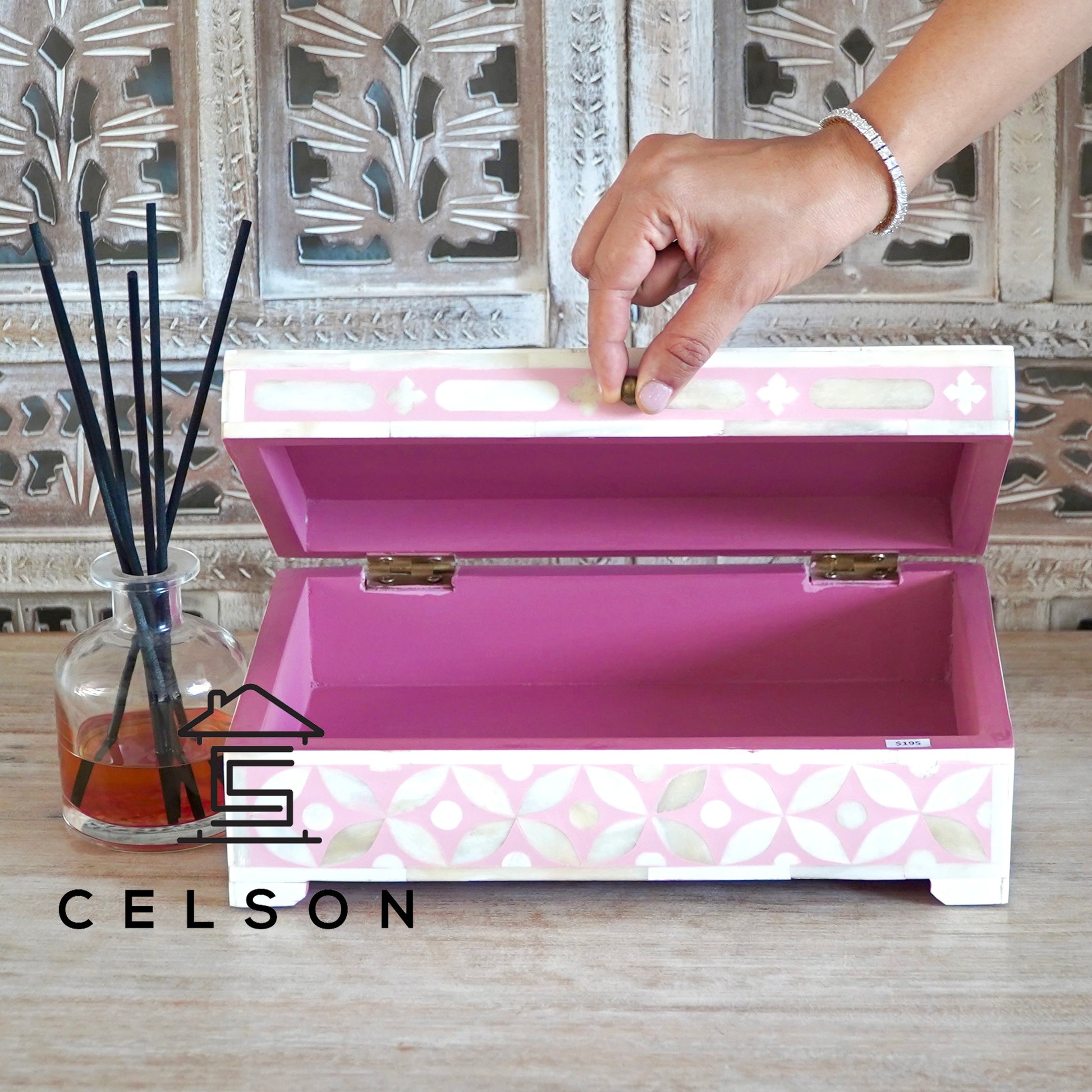 Kelly Bone Inlay Jewelry Box