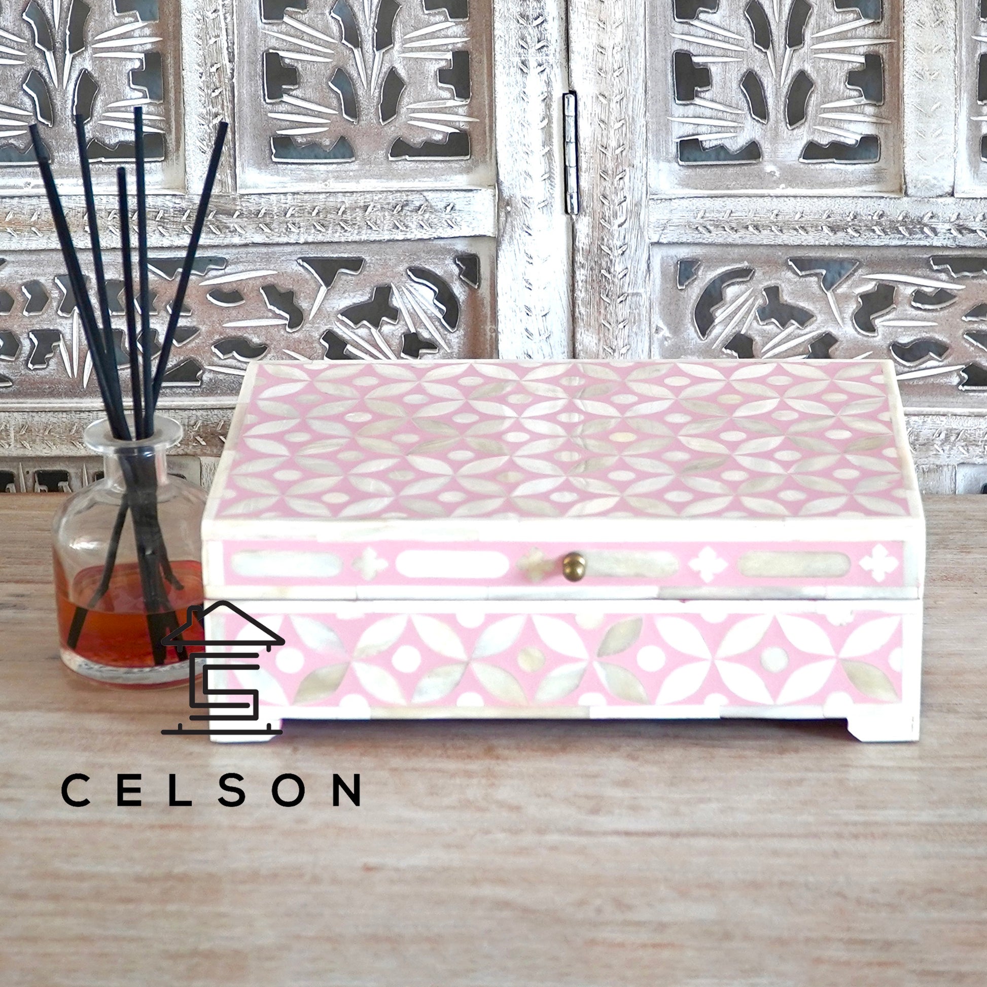 Kelly Bone Inlay Jewelry Box