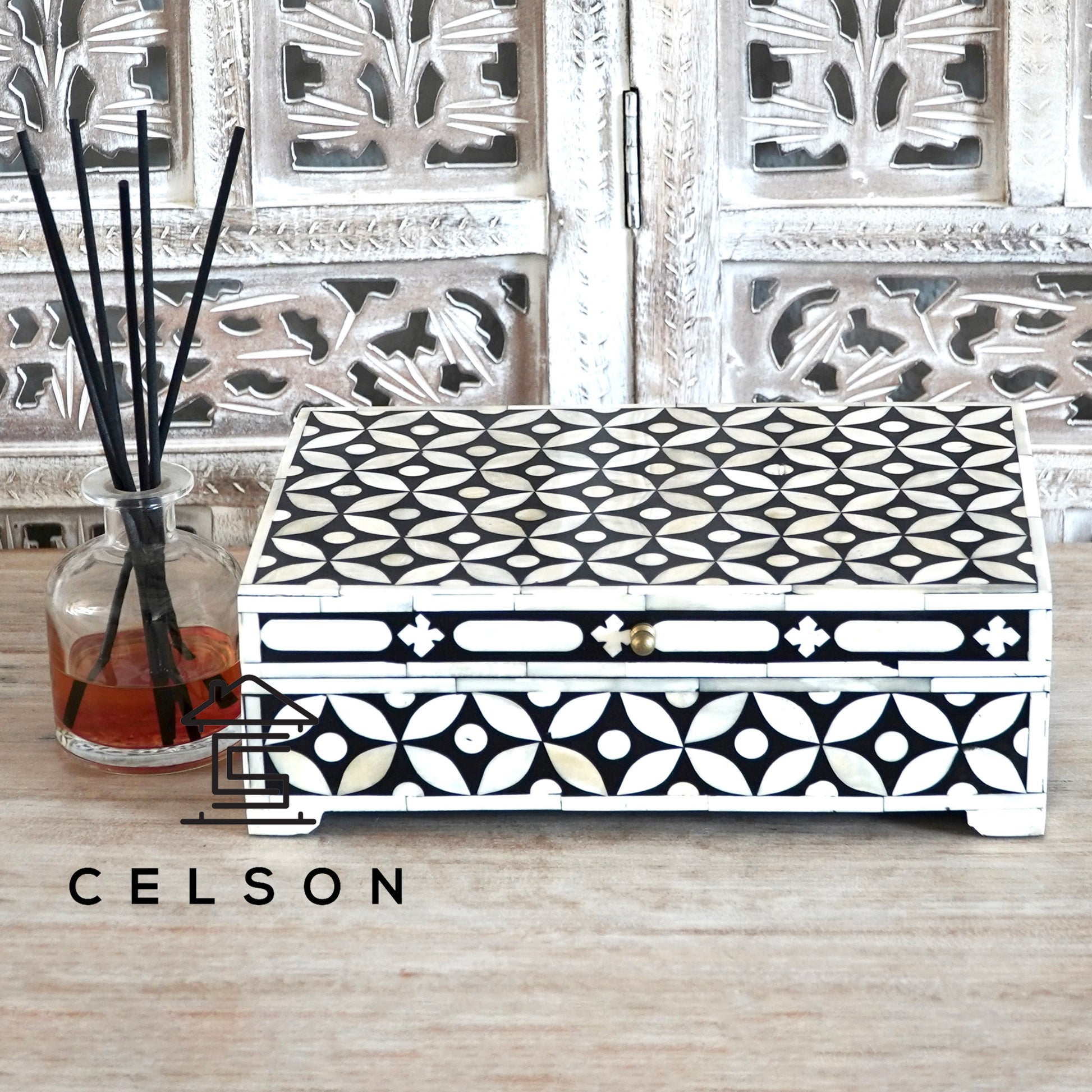 Kelly Bone Inlay Jewelry Box