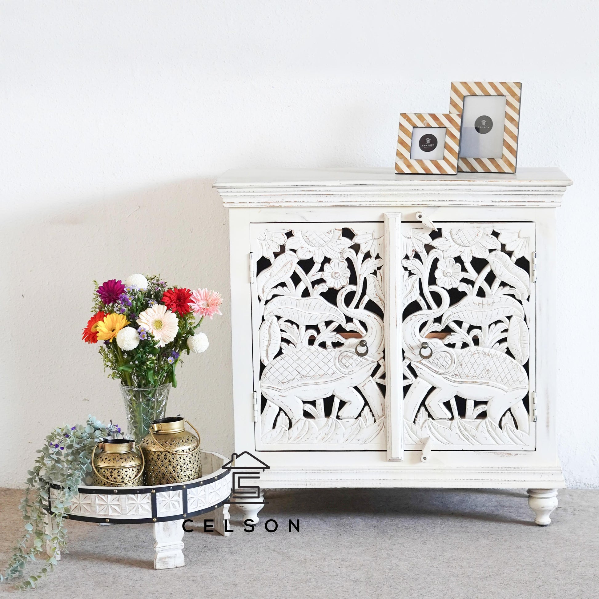 Palmer Carved Wooden Chest