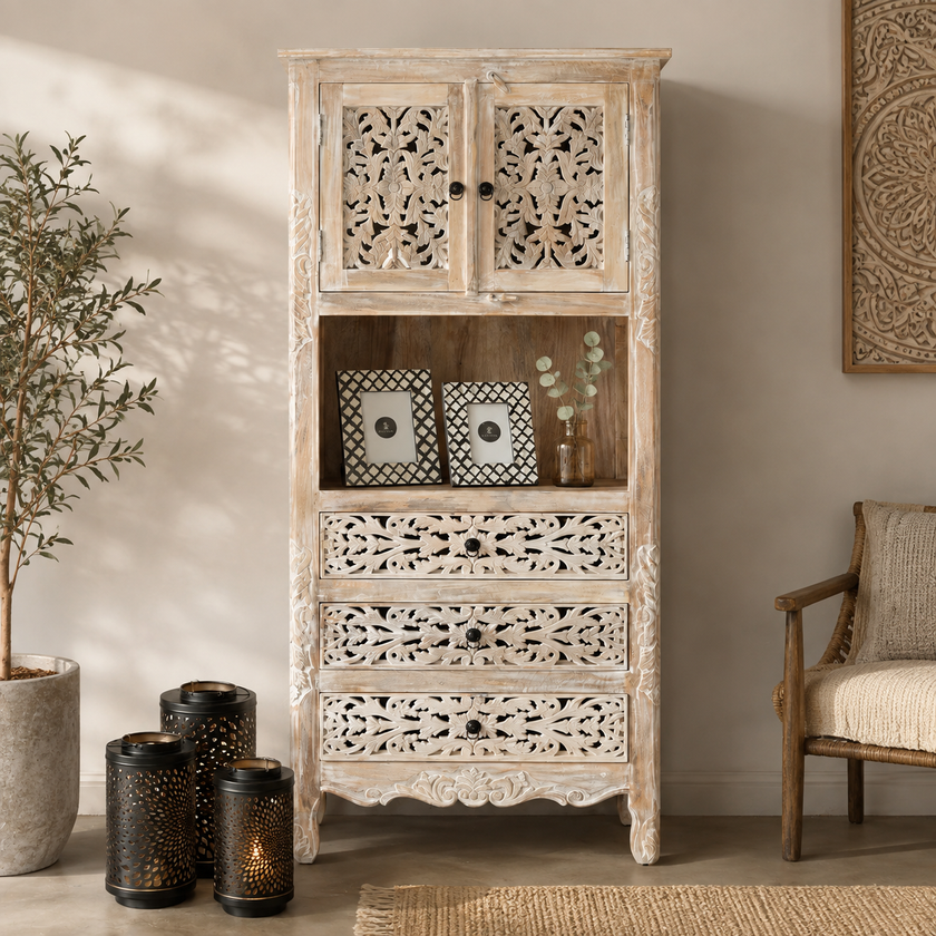Amory Hand Carved Cabinet