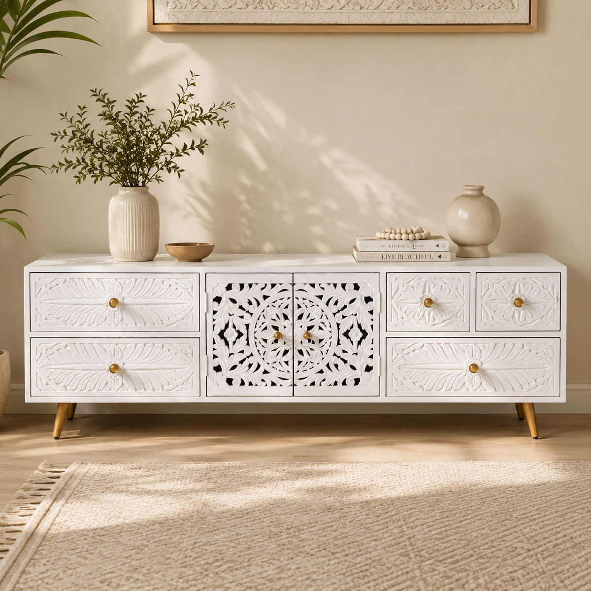 Snella Hand Carved TV Console