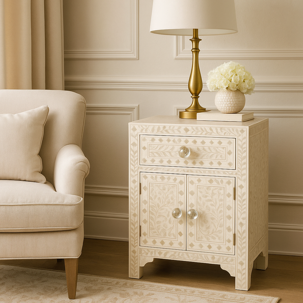 Bridget Bone Inlay Bedside