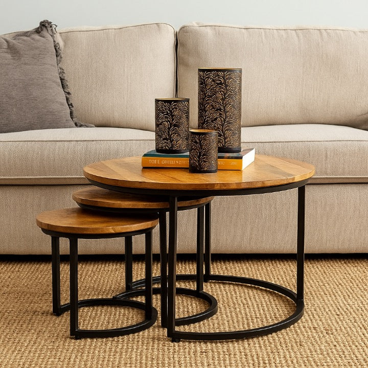 Darko Carved Wooden Coffee Table