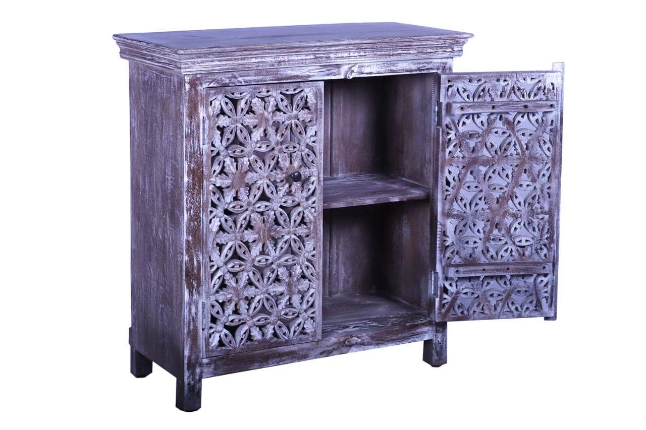 Jorg Carved Wooden Chest