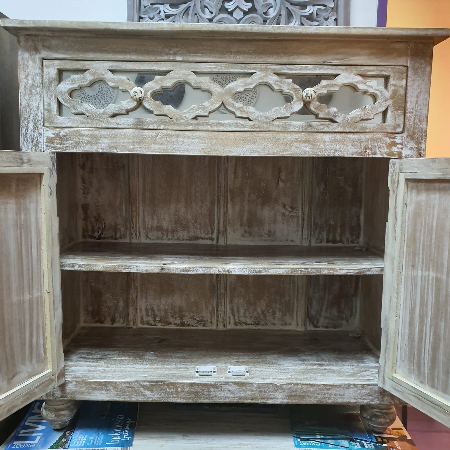 Jessica Carved Wooden Cabinet