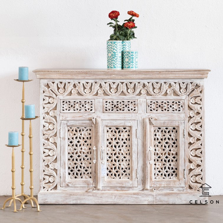 Enzzo Hand Carved Wooden Sideboard