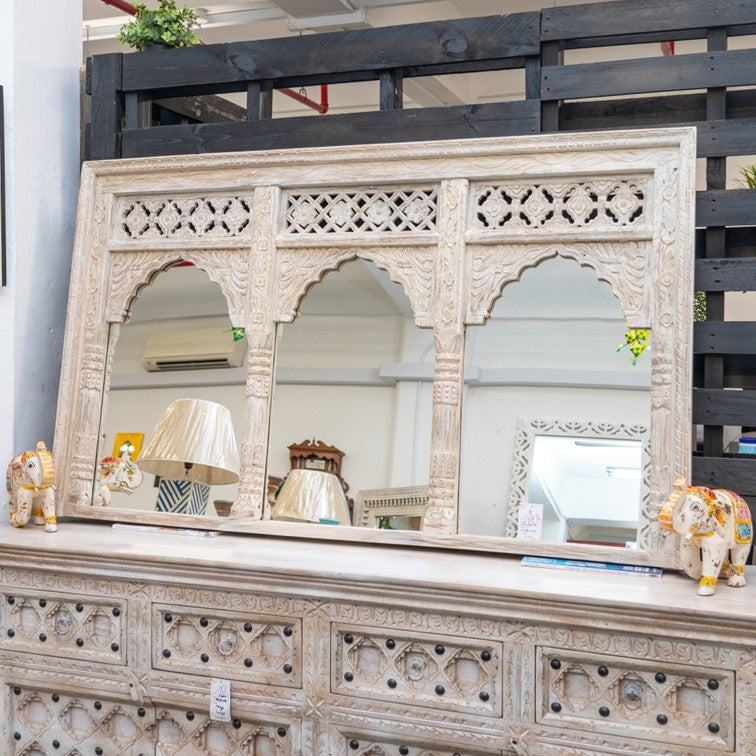 Alves Carved Wooden Mirror