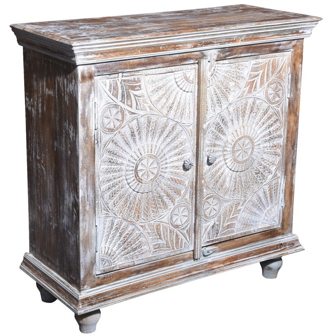 Village Wooden Carved Cabinet