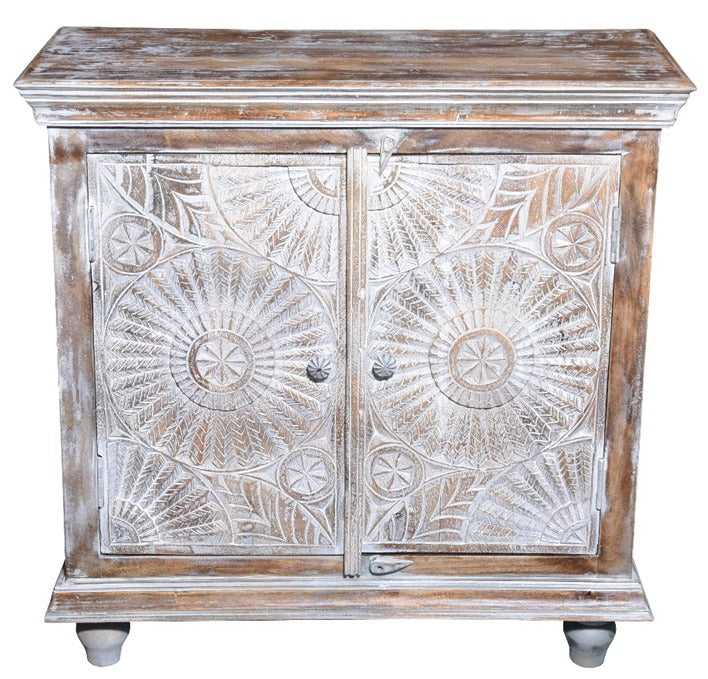 Village Wooden Carved Cabinet
