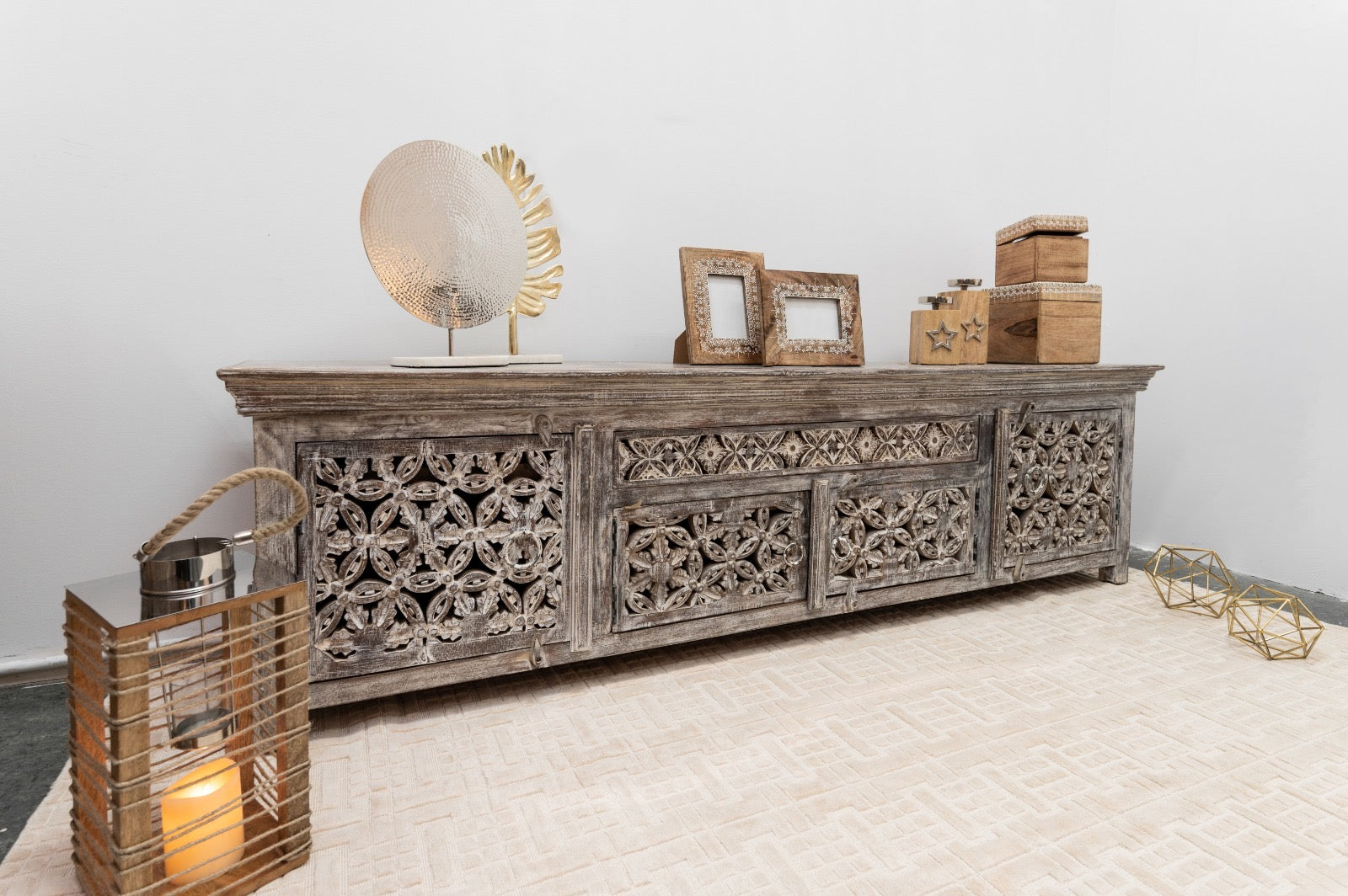 Robin Hand Carved Wooden TV Cabinet