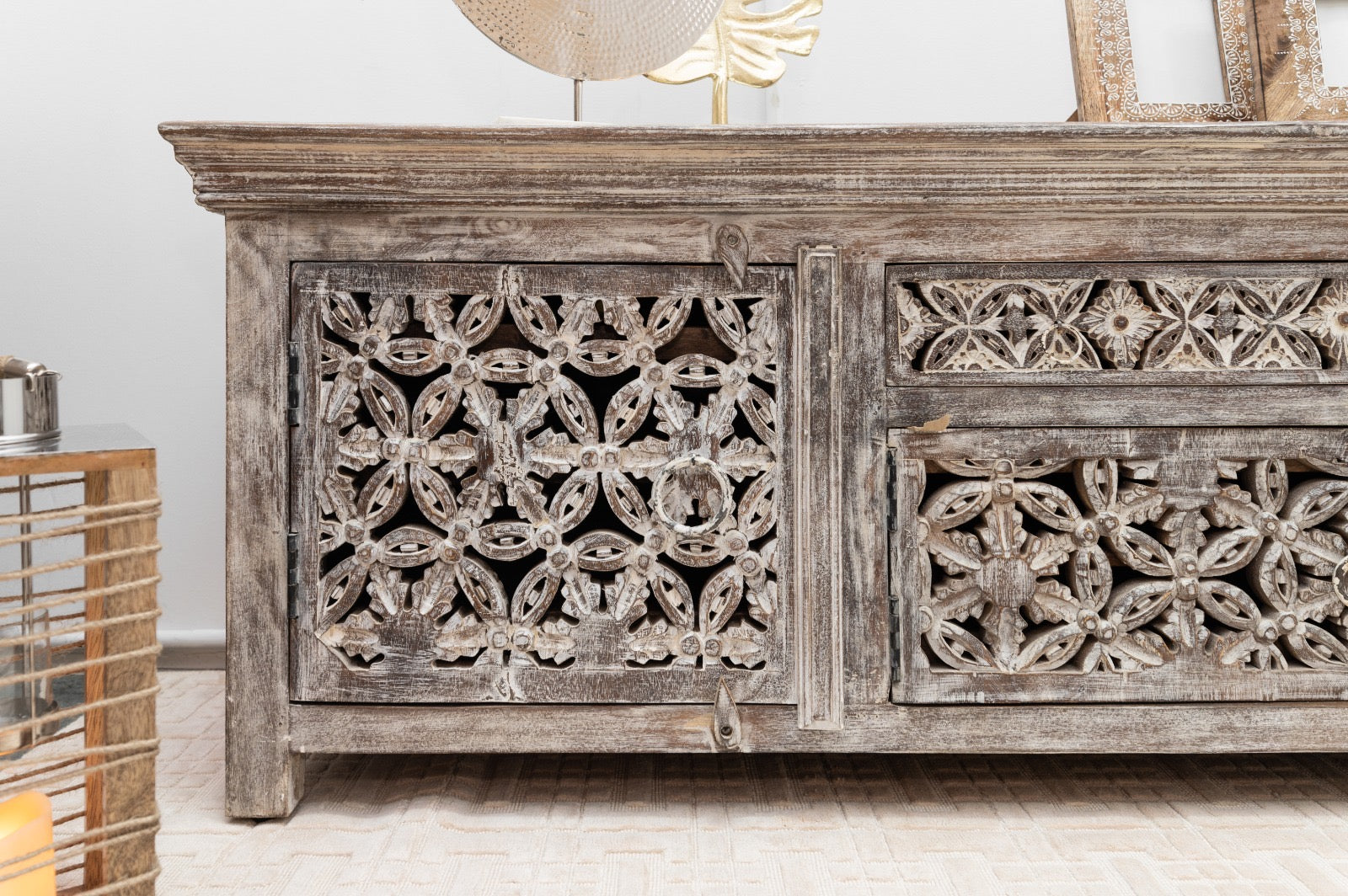 Robin Hand Carved Wooden TV Cabinet