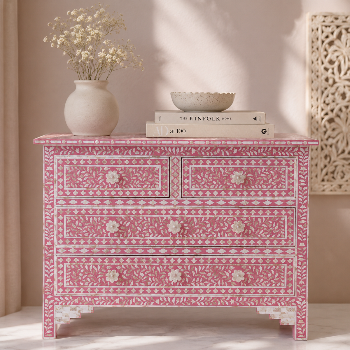 Bernice Bone Inlay Chest of Drawer