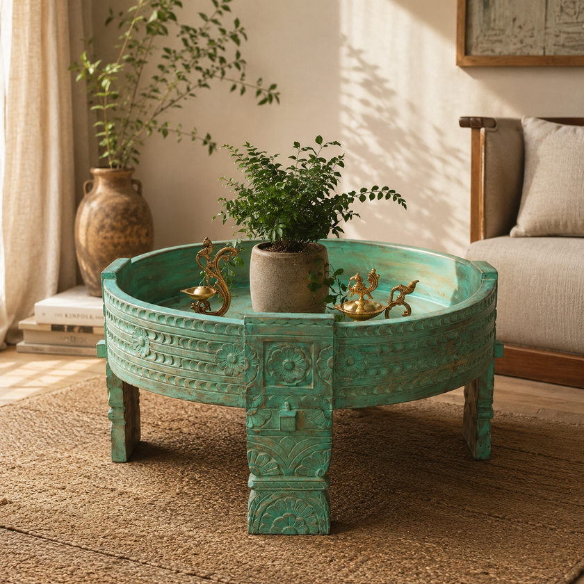 Cabell Carved Chakki Coffee Table