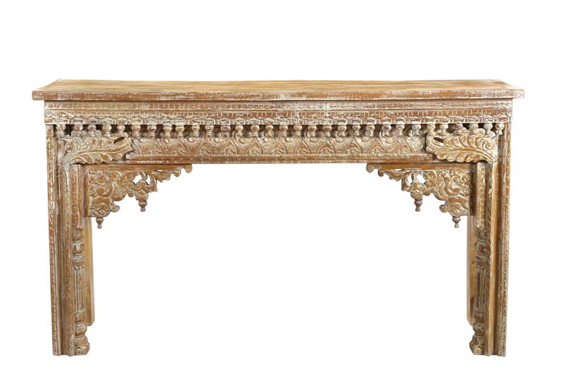 Jass Wooden Hand Carved Console Table