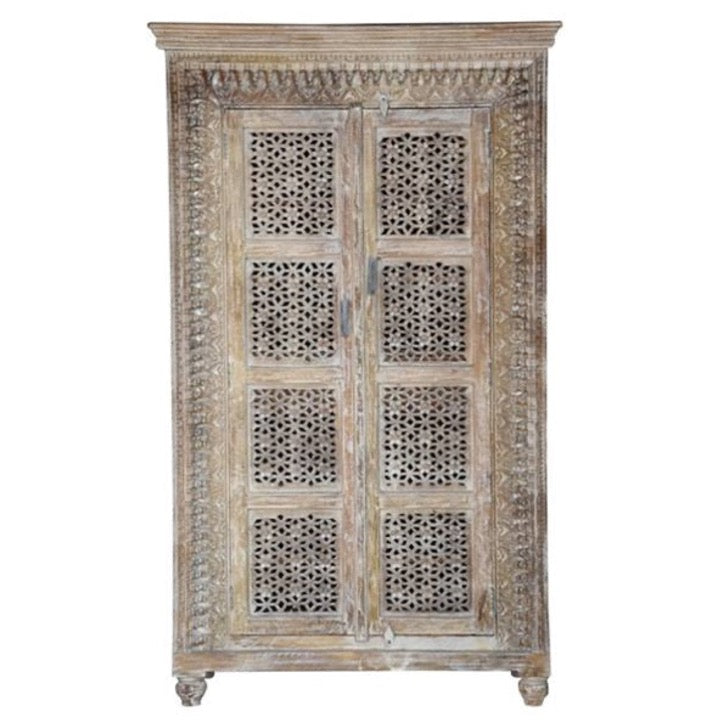 Hiltz Hand Carved Wooden Shoe Cabinet